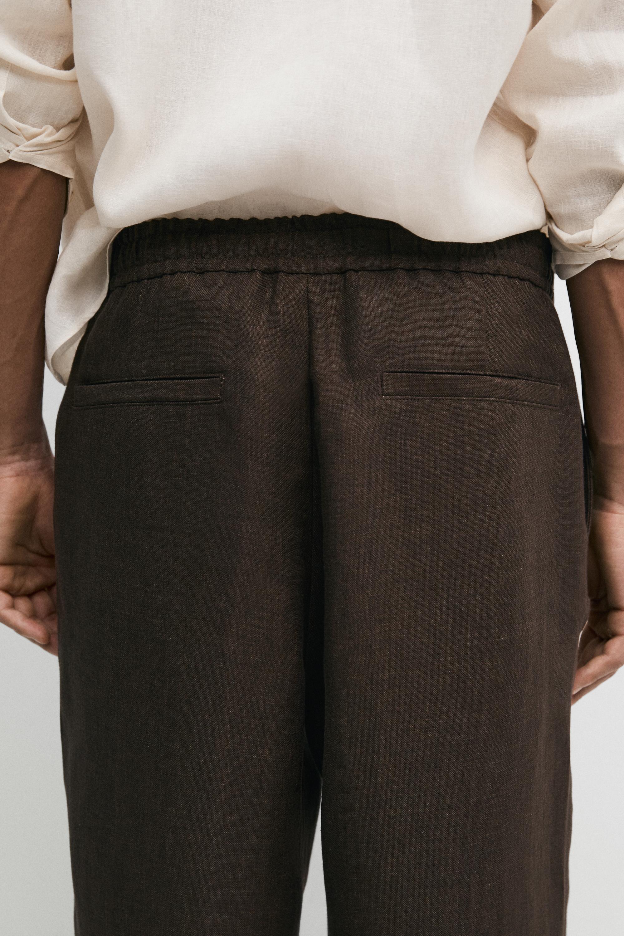 Faded total look linen trousers — OCHRE