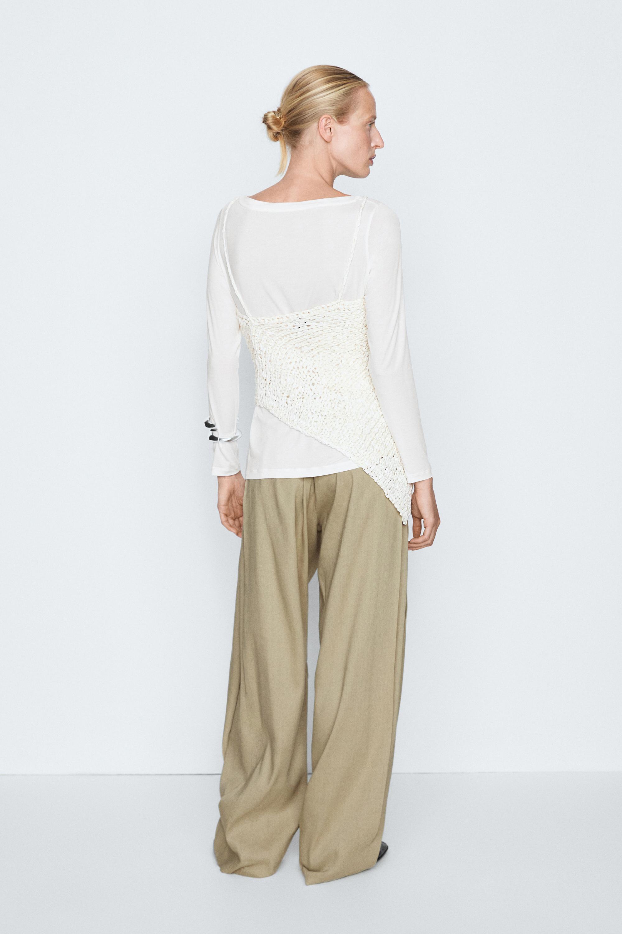 Open-knit asymmetric top - STUDIO — Off white