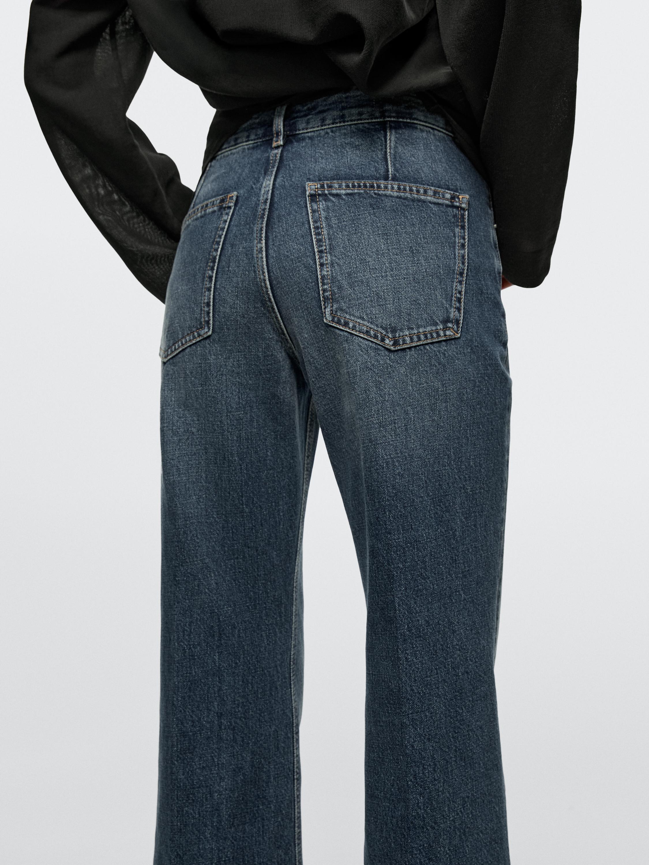 Mid-rise cropped flare fit jeans — MEDIUM BLUE
