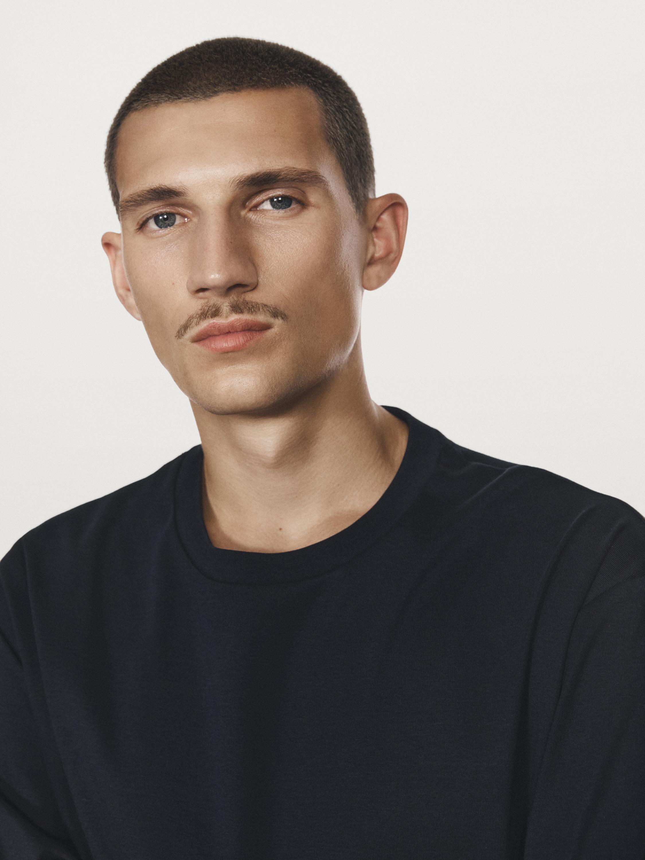 100% mercerised cotton T-shirt — NAVY BLUE