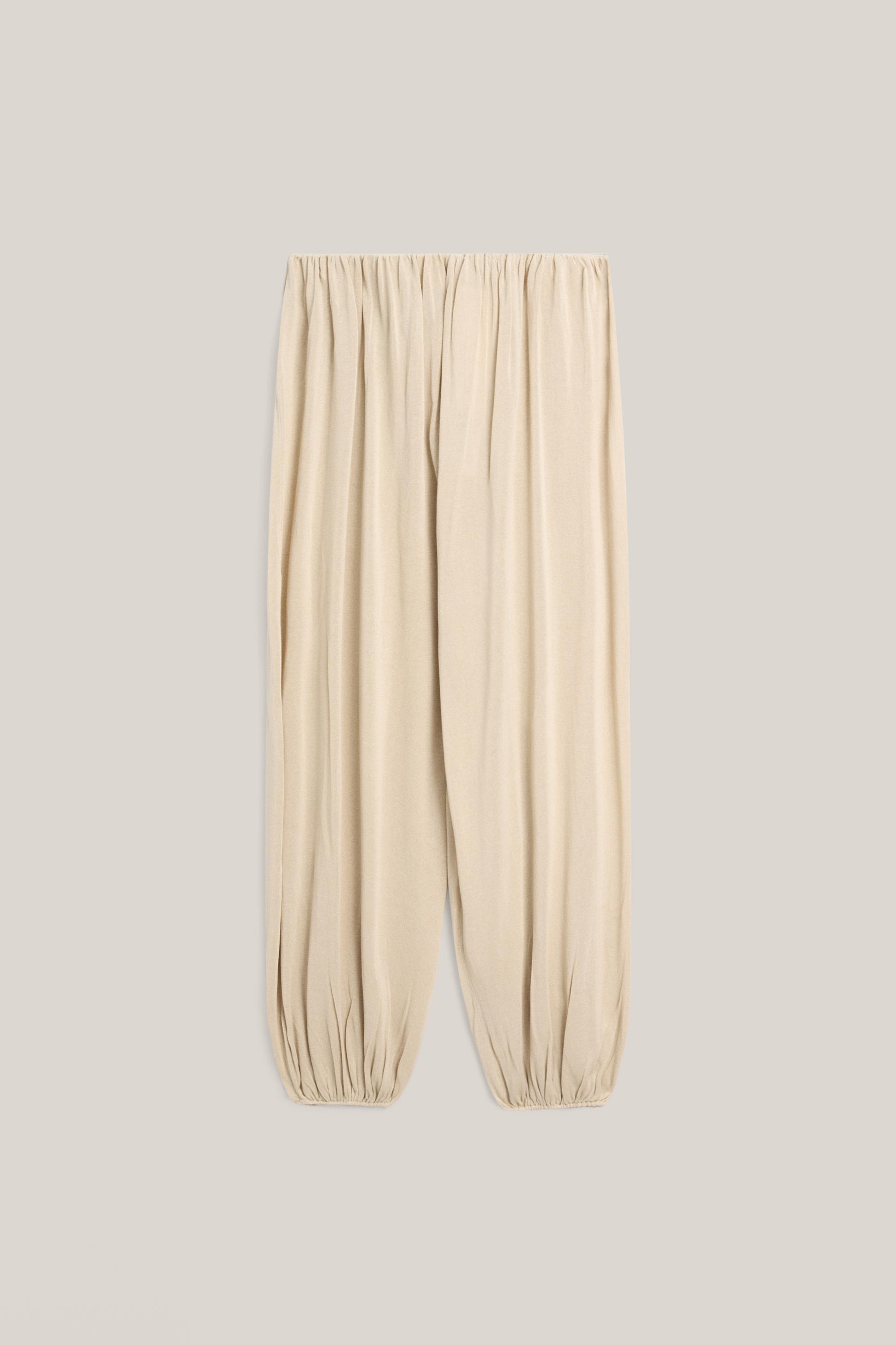 Silk blend total look sarouel trousers - LIMITED EDITION — SAND