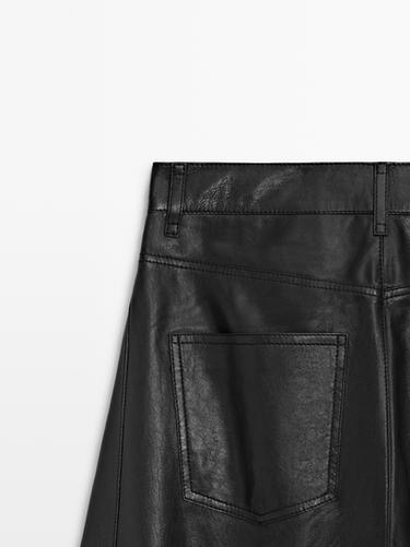 Balloon fit nappa leather trousers — BLACK 9