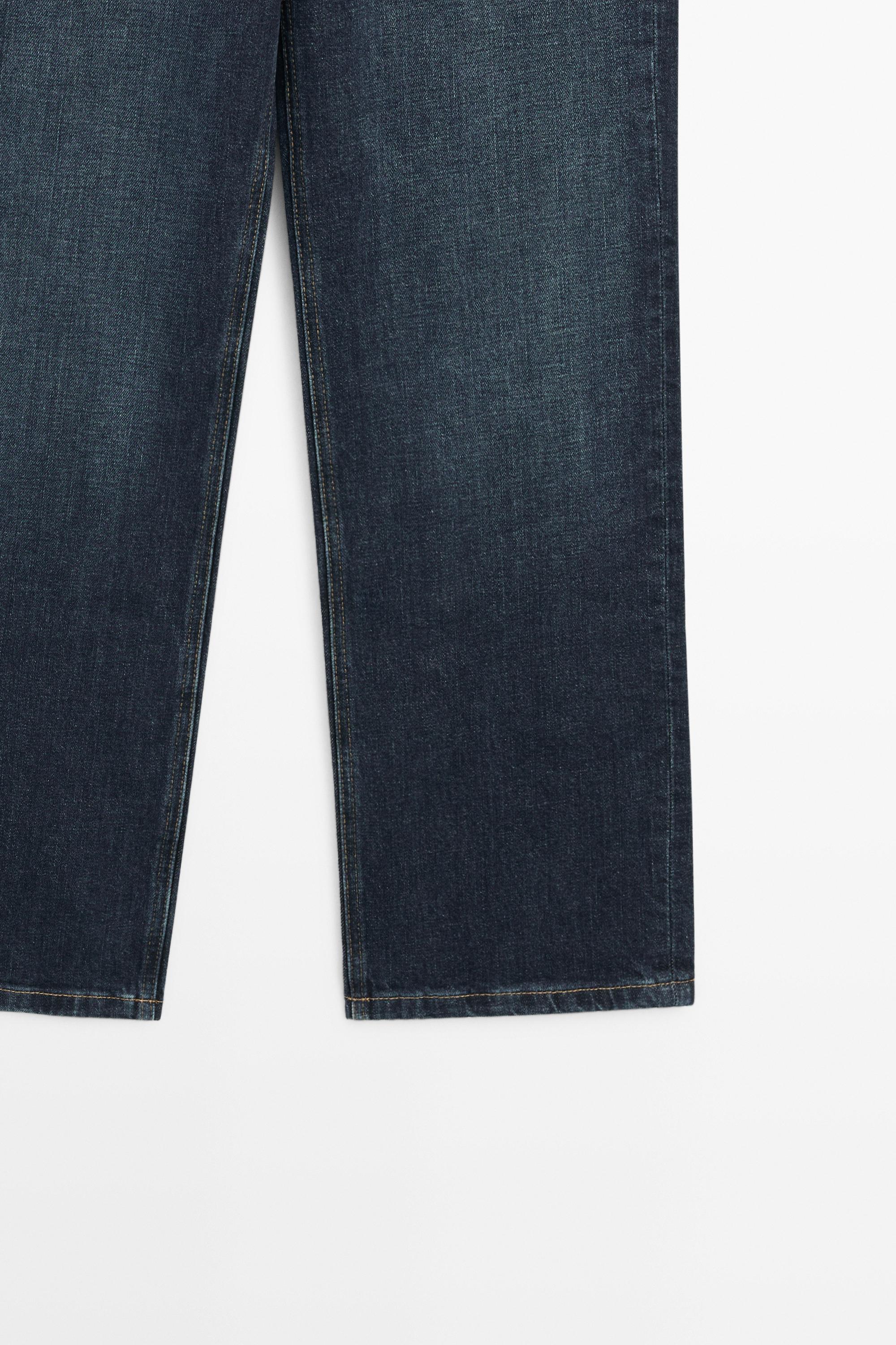 High-waist cropped straight-leg jeans — MEDIUM BLUE
