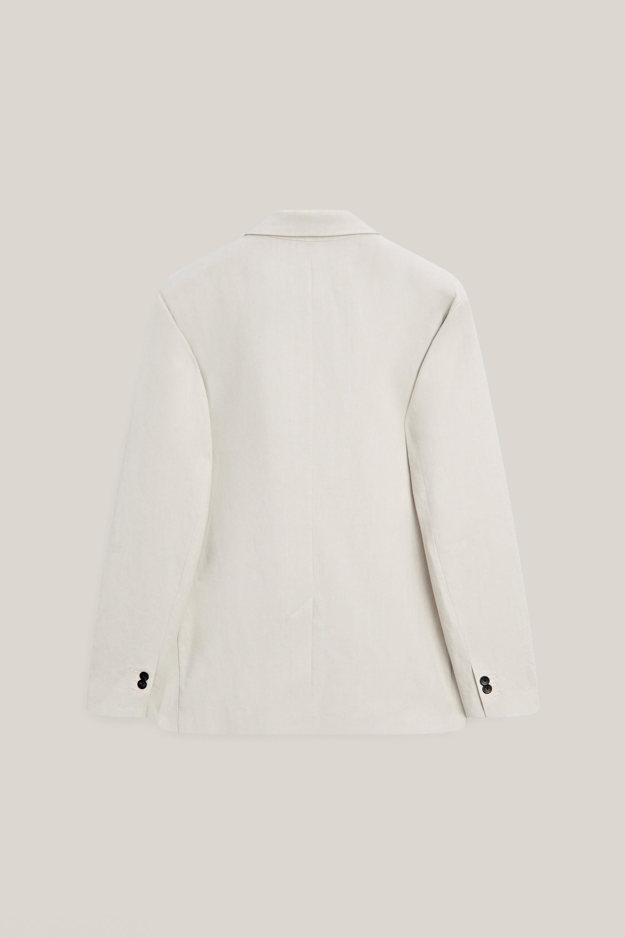 100% linen suit blazer with pocket details - LIMITED EDITION — CREAM