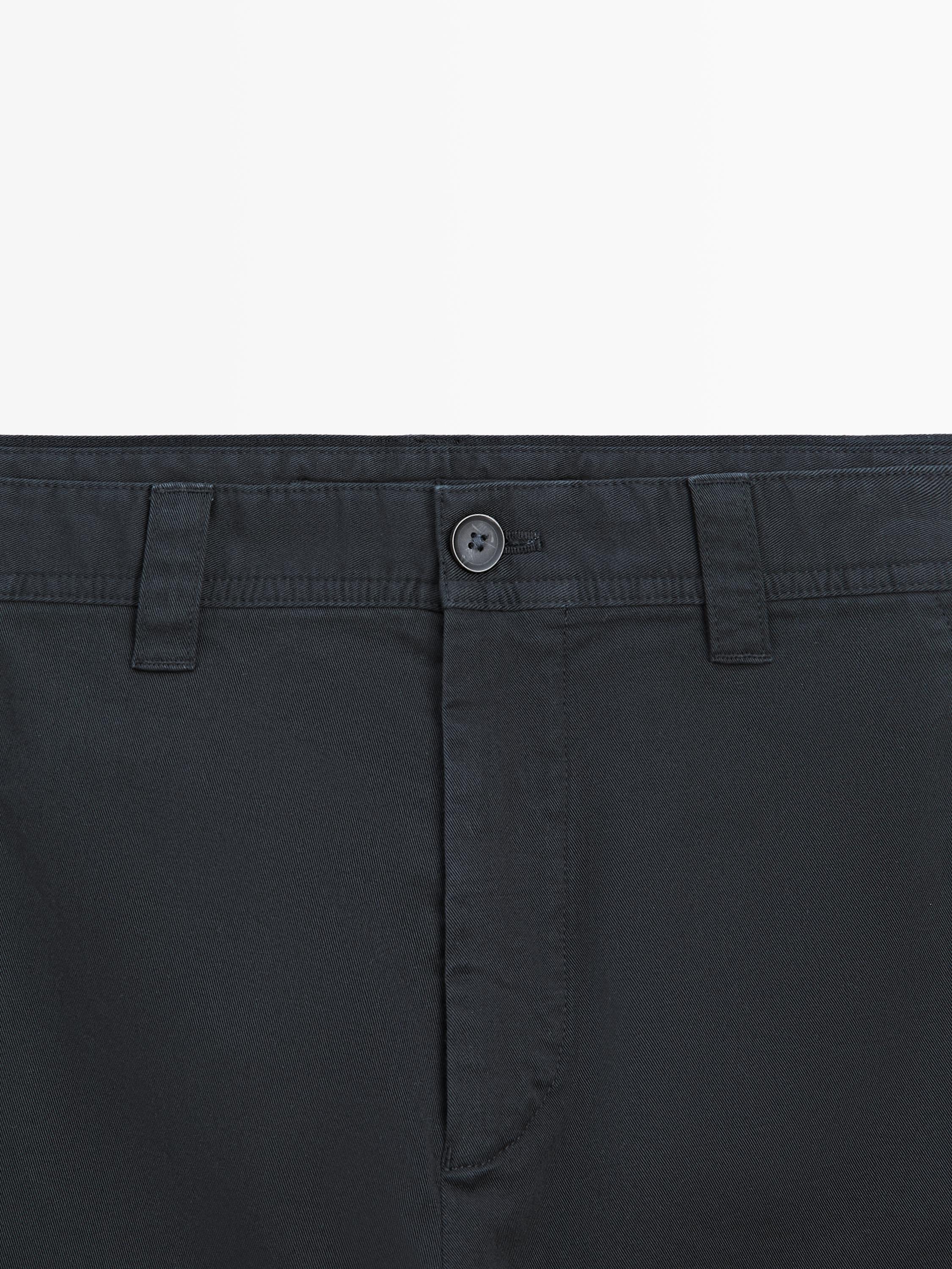 Relaxed fit cotton trousers — NAVY BLUE