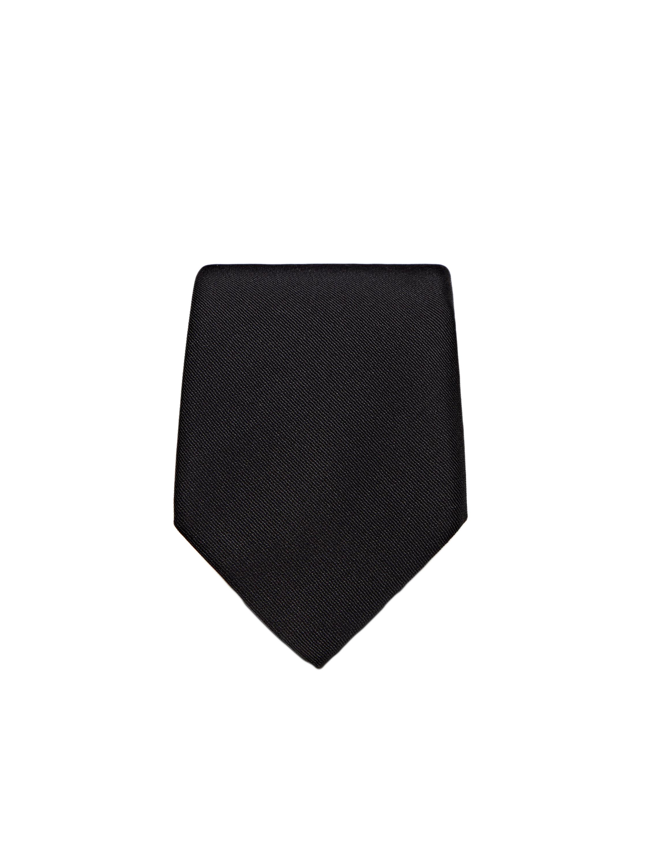 Cotton and silk blend twill tie — BLACK