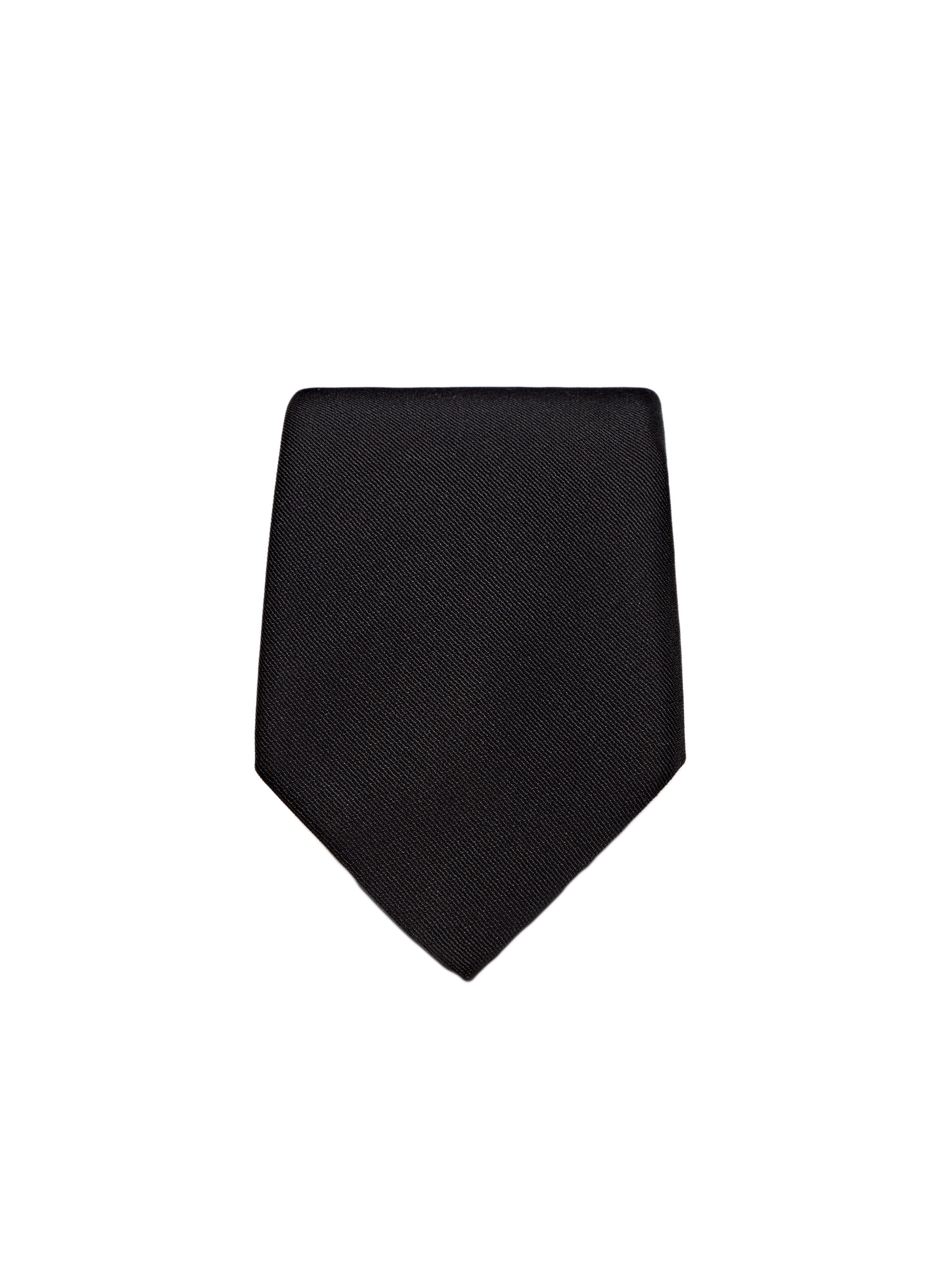 Cotton and silk blend twill tie — BLACK