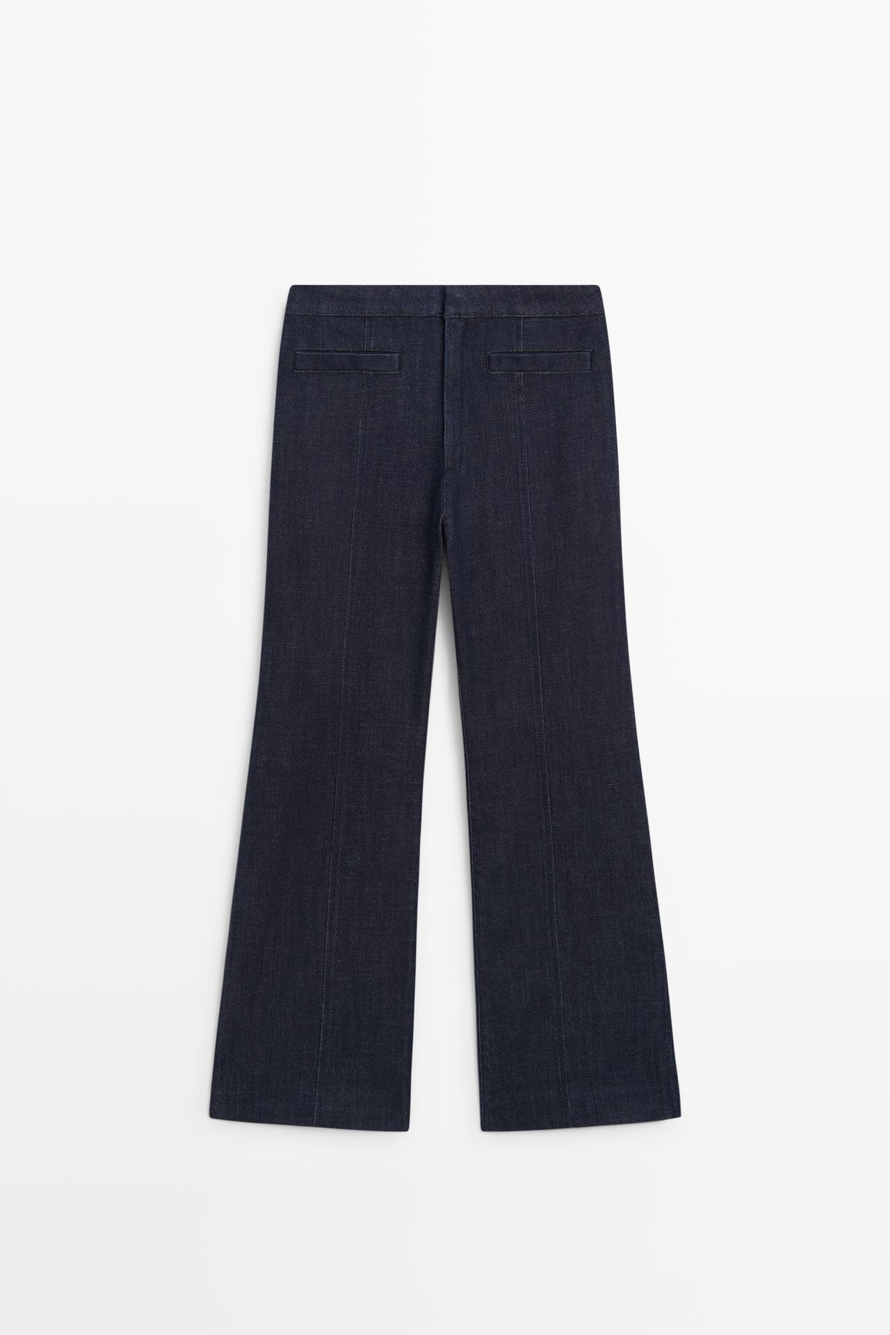 Flare-fit jeans with pocket detail — DARK BLUE