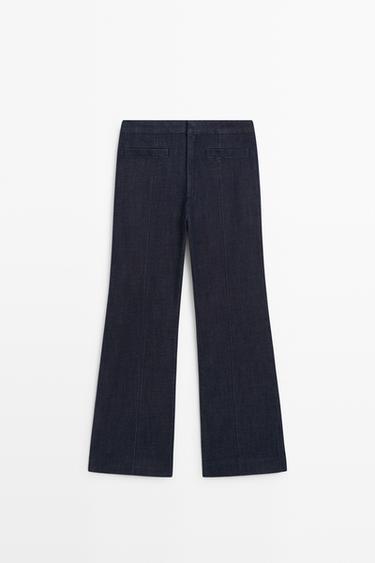Flare-fit jeans with pocket detail — DARK BLUE 2