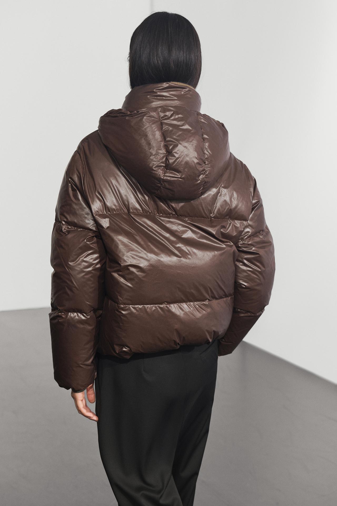 Stand-up collar down jacket — BROWN