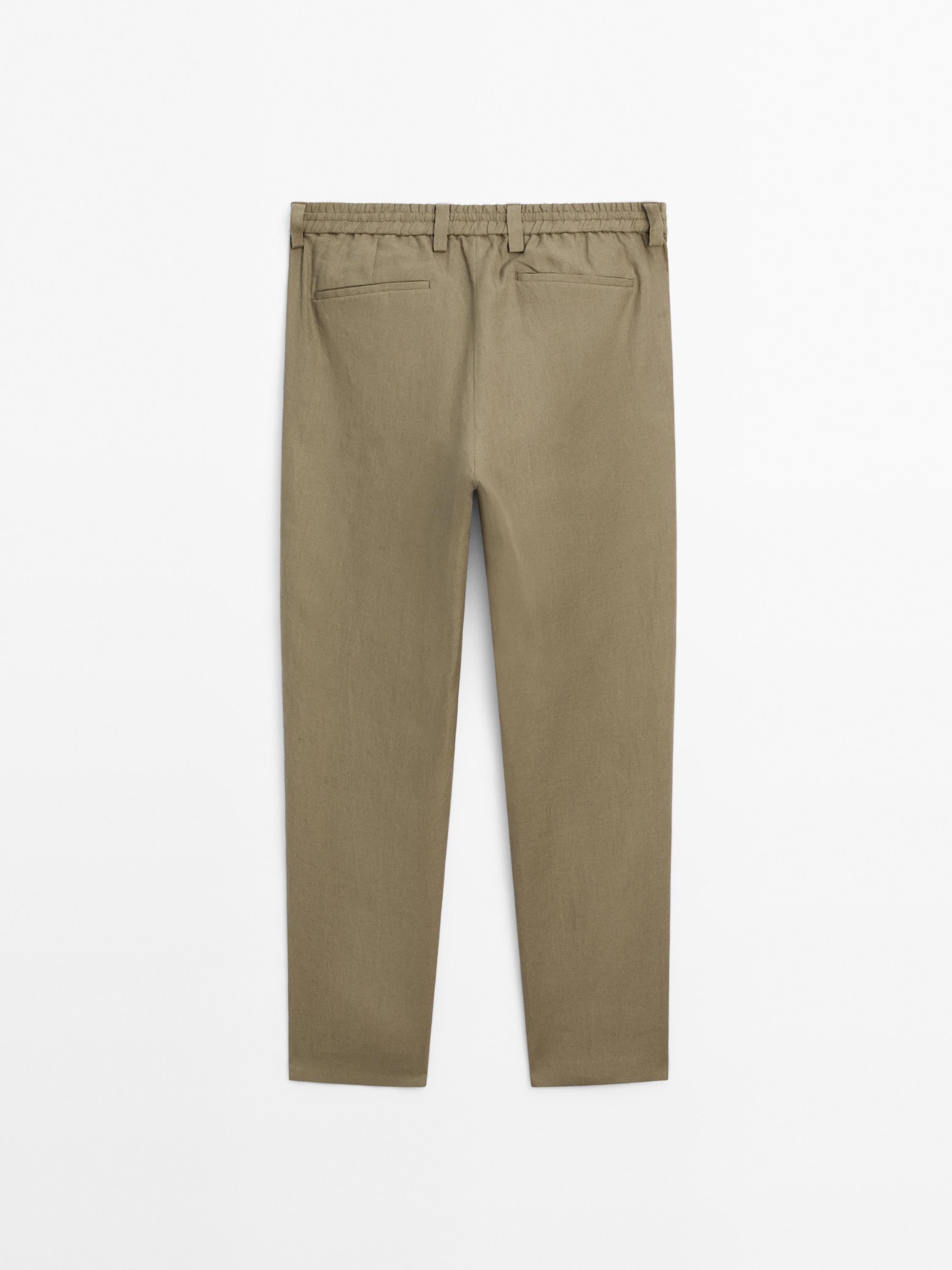 Total look 100% linen trousers