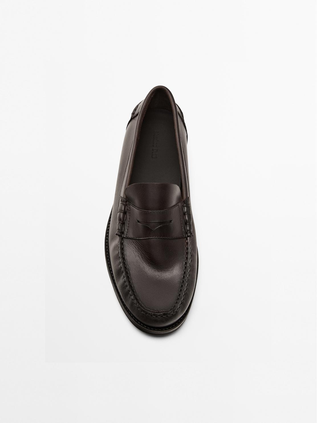 Soft oiled leather penny loafers — TAN