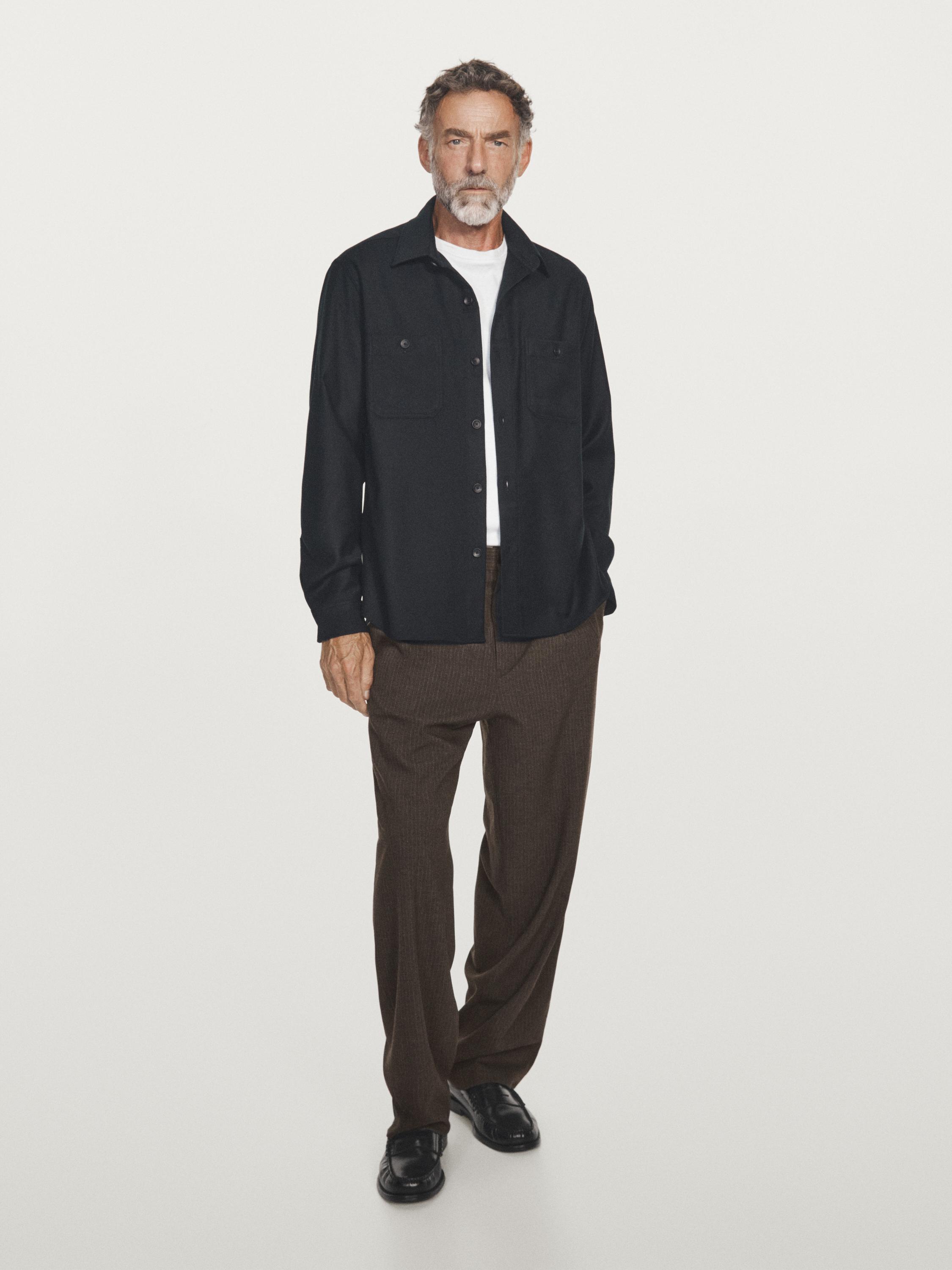 100% wool flannel overshirt
