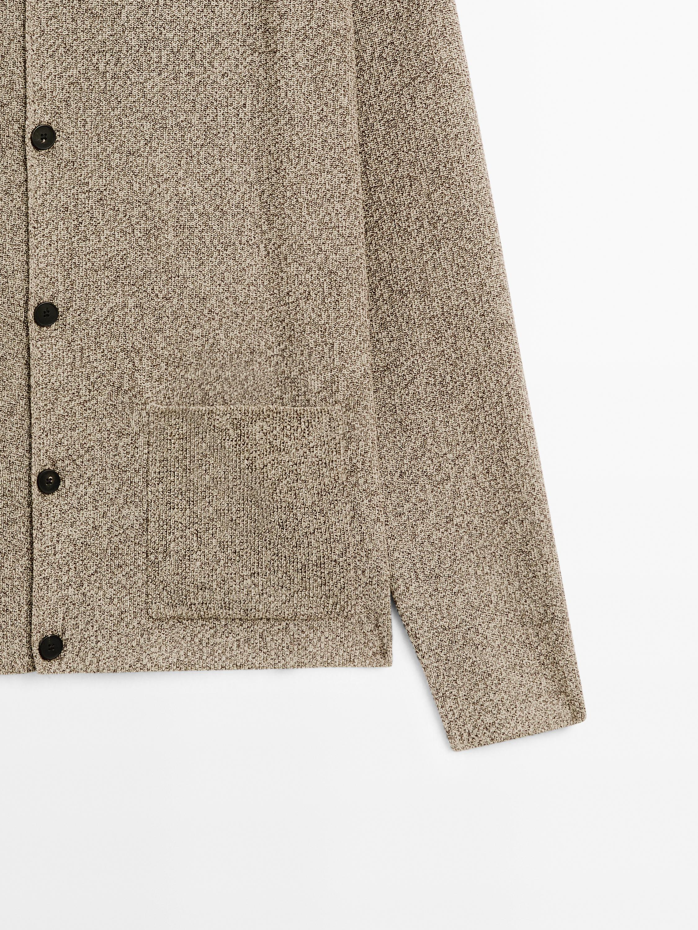 Cardigan aus 100 % Baumwolle im Mouline-Strick