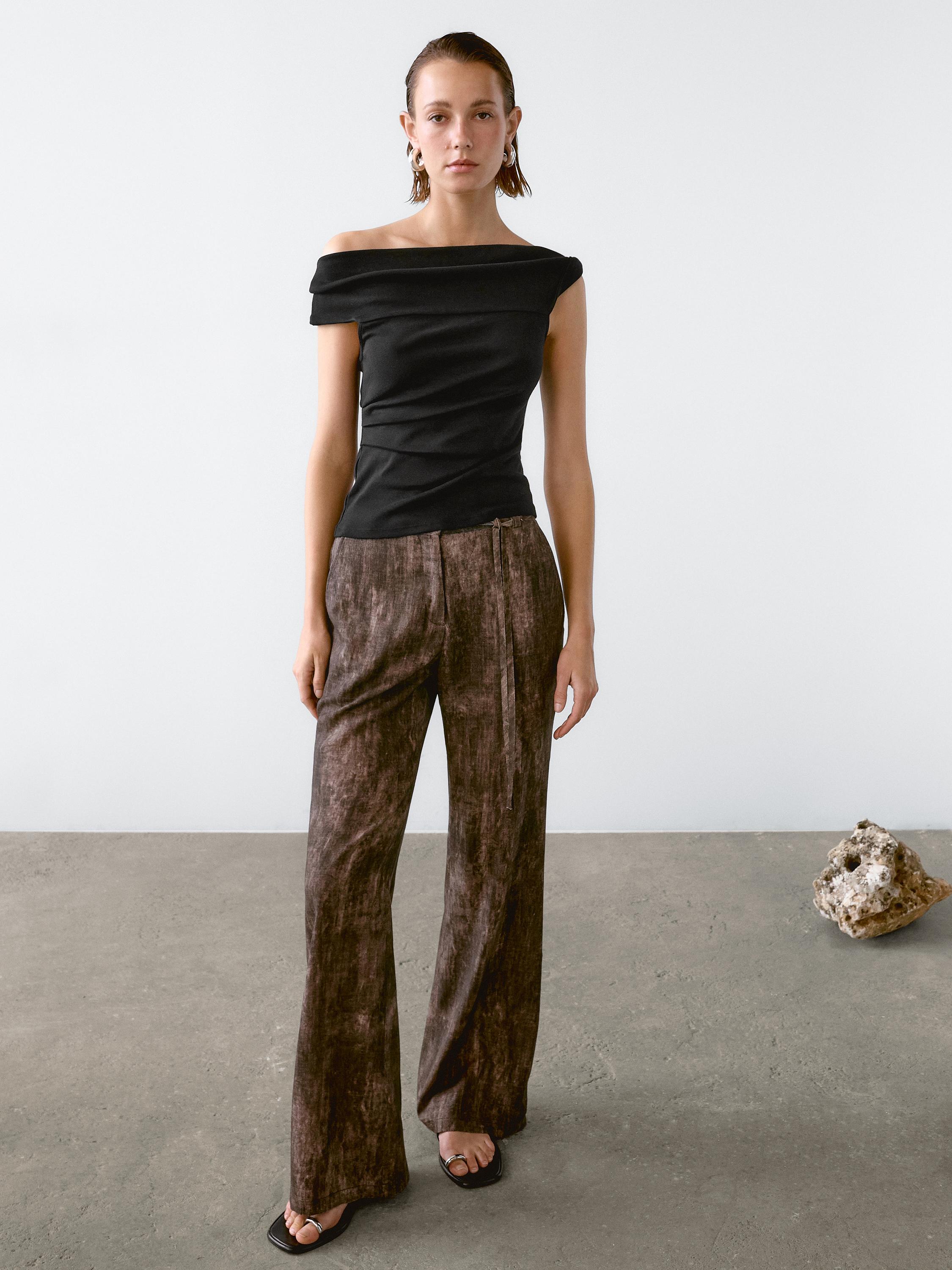 Draped strapless top