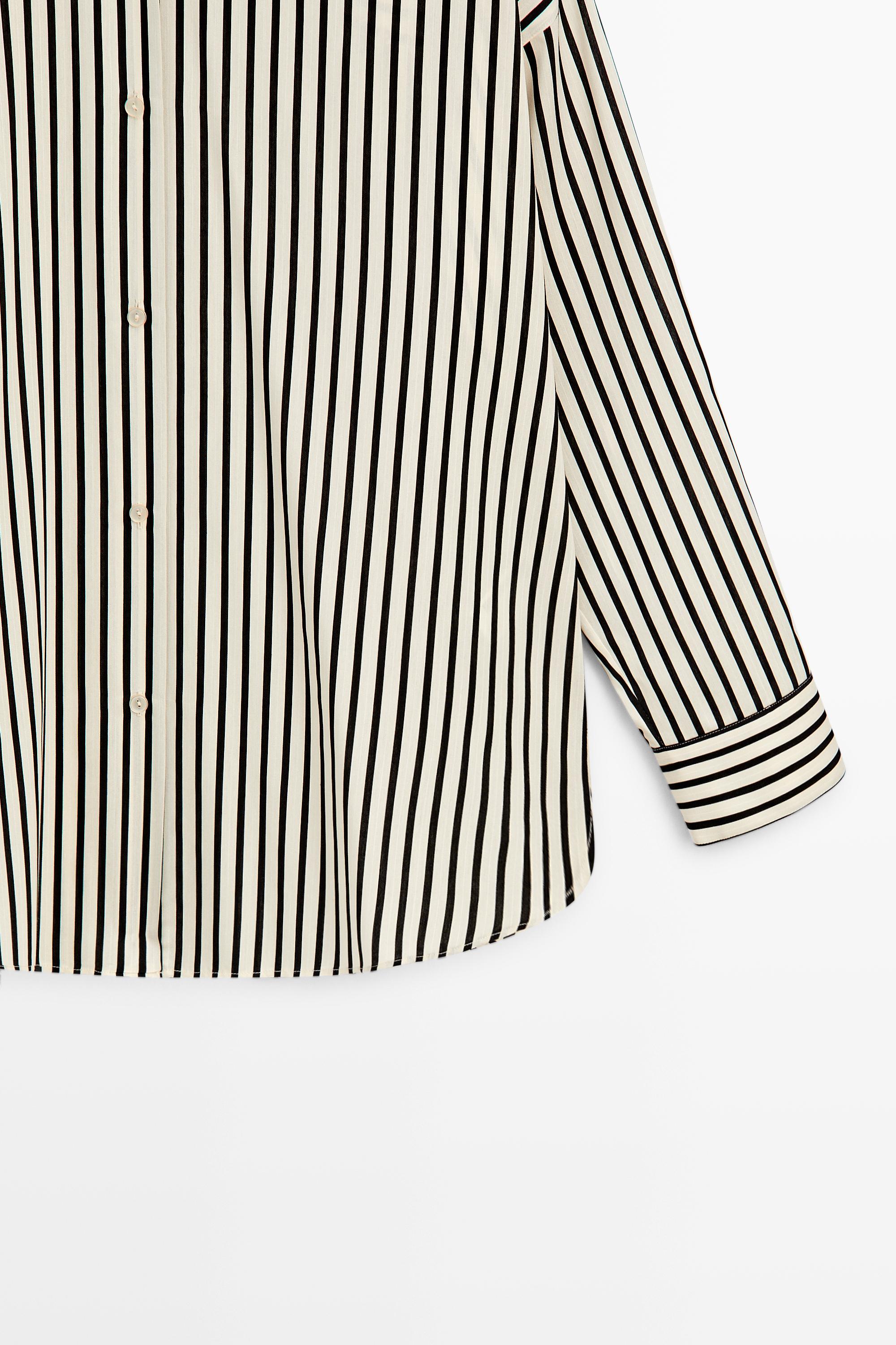 Flowing striped shirt — WHITE