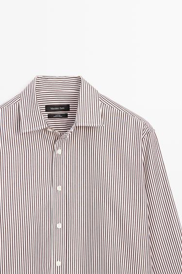 100% cotton regular fit striped shirt — GREEN 4