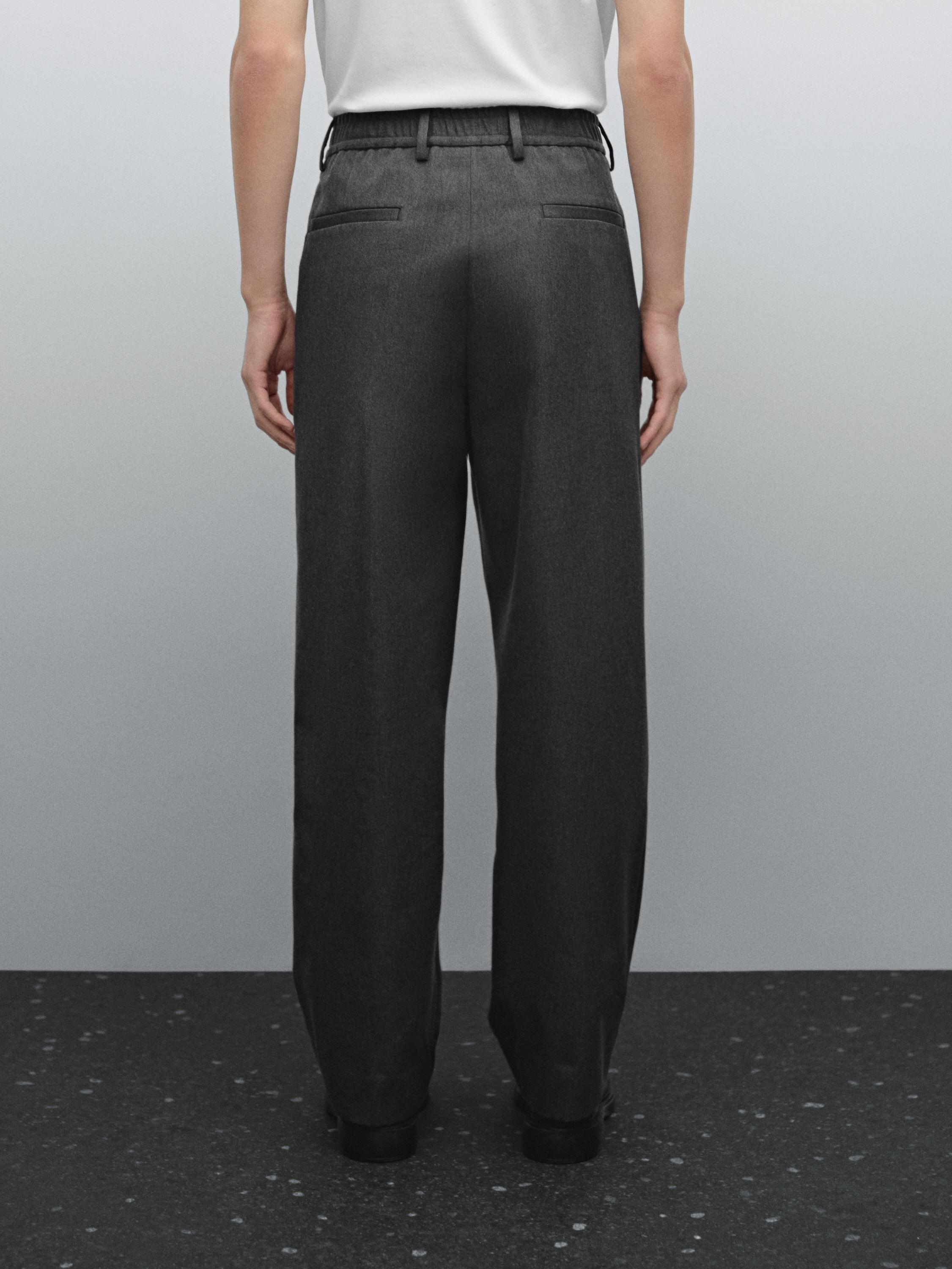 Wool blend darted trousers