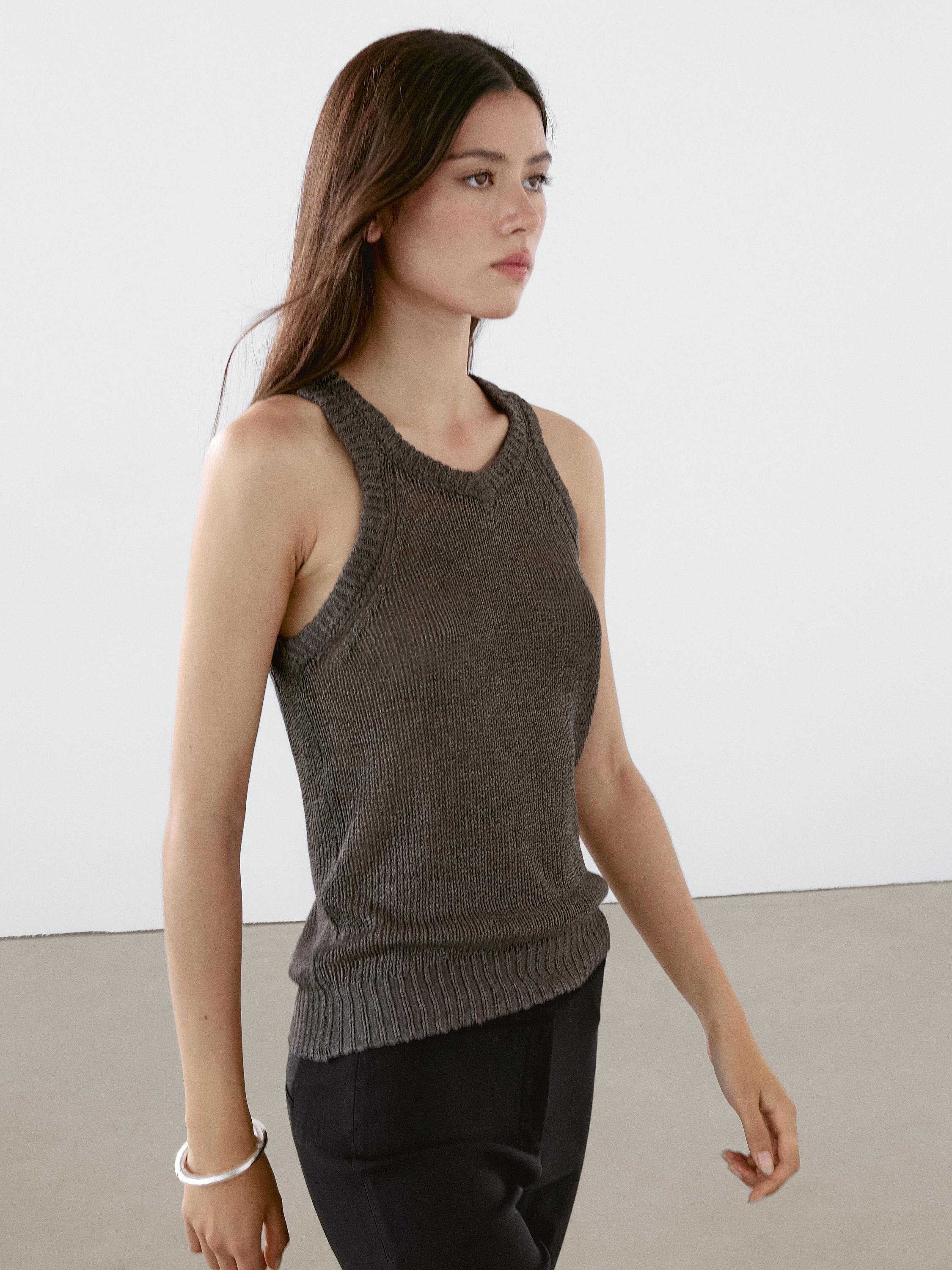 100% linen knit top