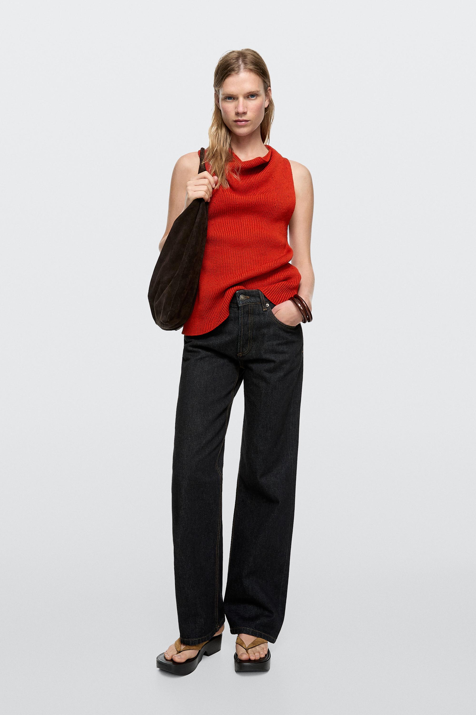 Mid-rise wide-leg jeans — DARK BLUE