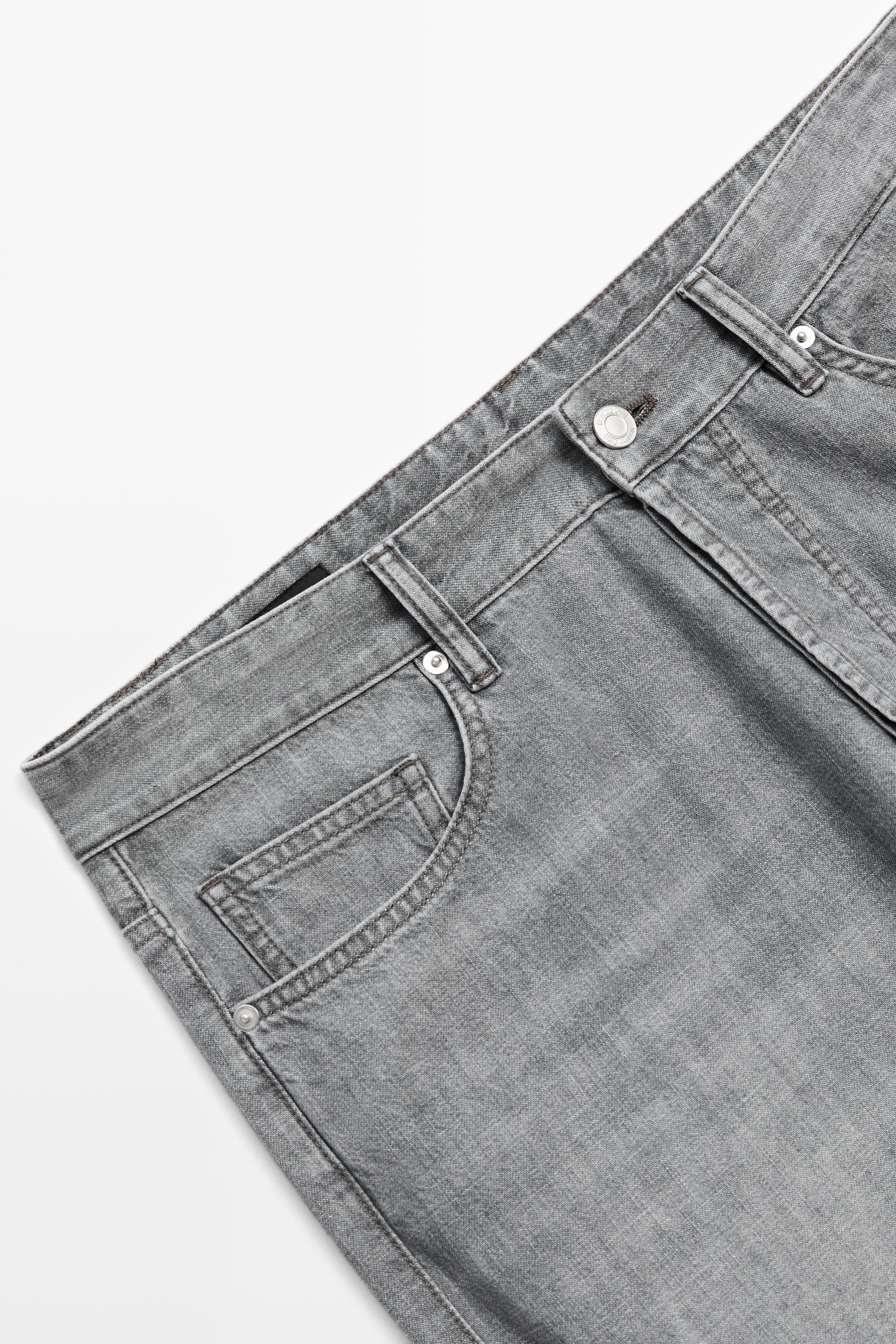 Lightweight straight-leg jeans — GREY MARL