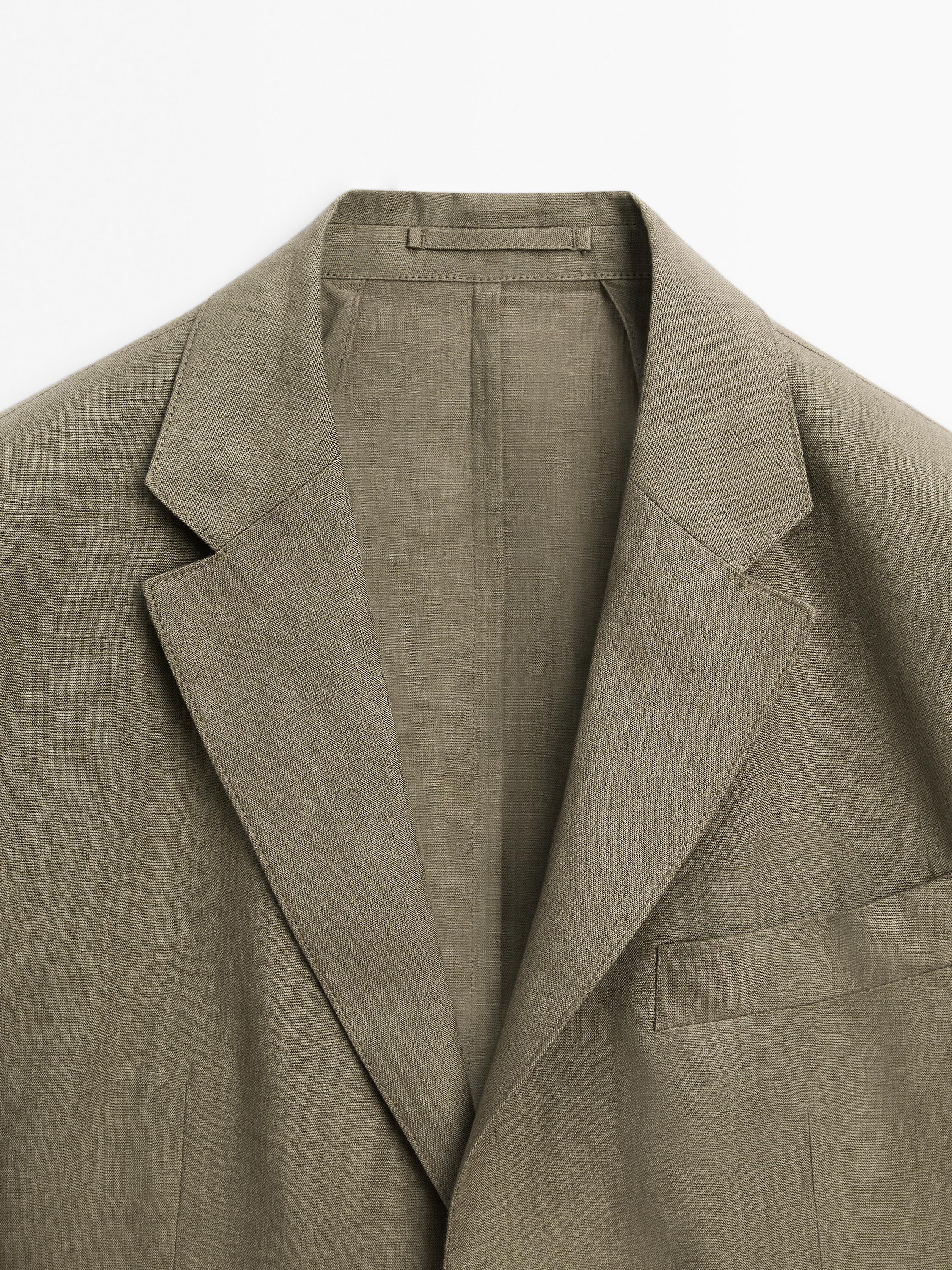 100% linen blazer — GREENISH