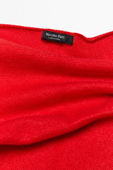 100% Cashmere Bandana — RED 4