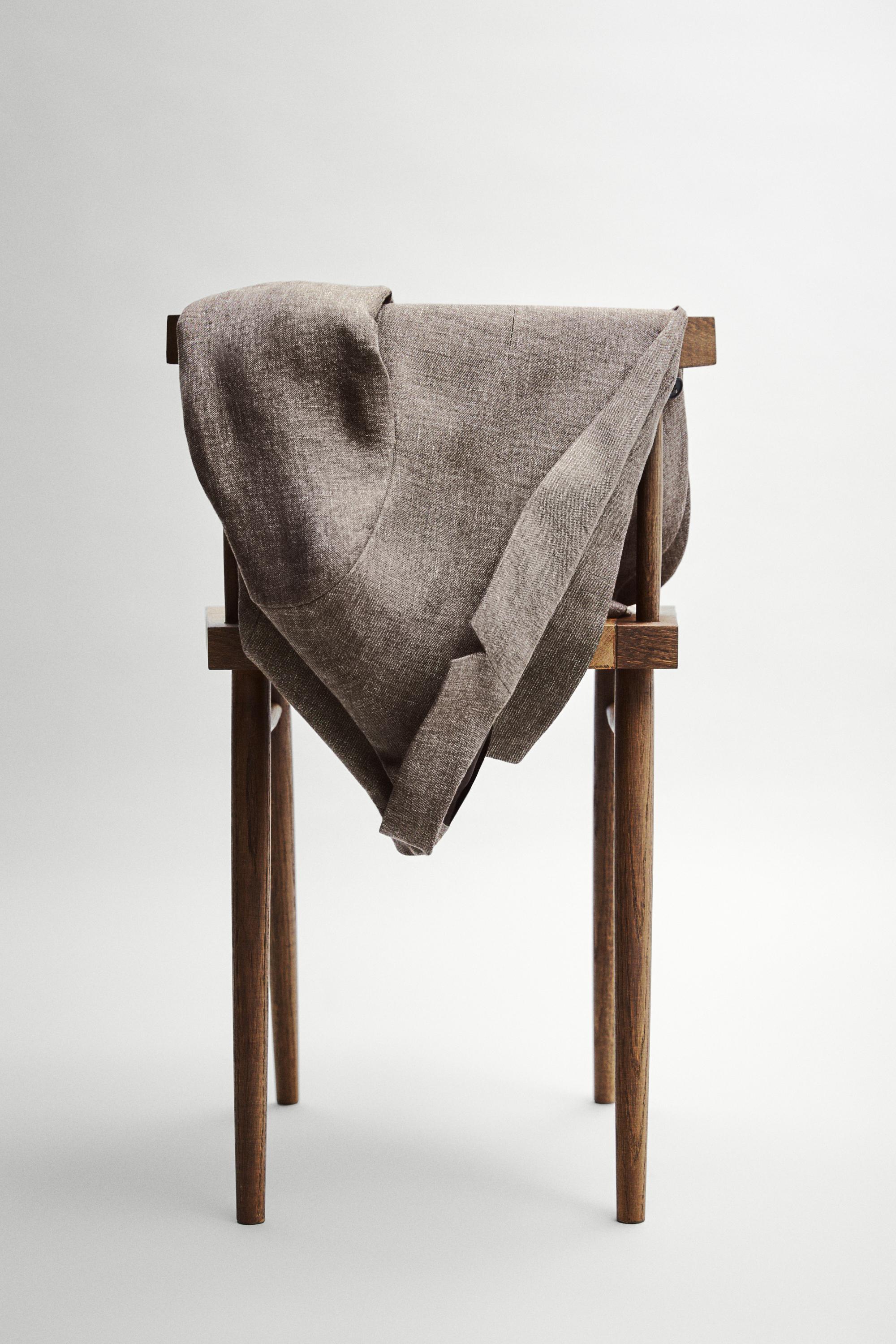 100% linen tailored marl blazer — BEIGE MARL