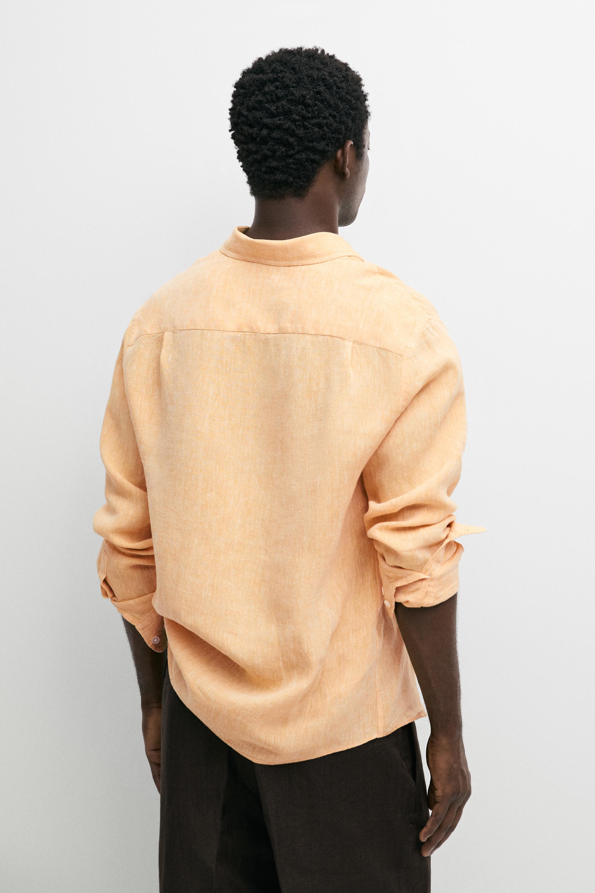 100% linen regular fit shirt — RED