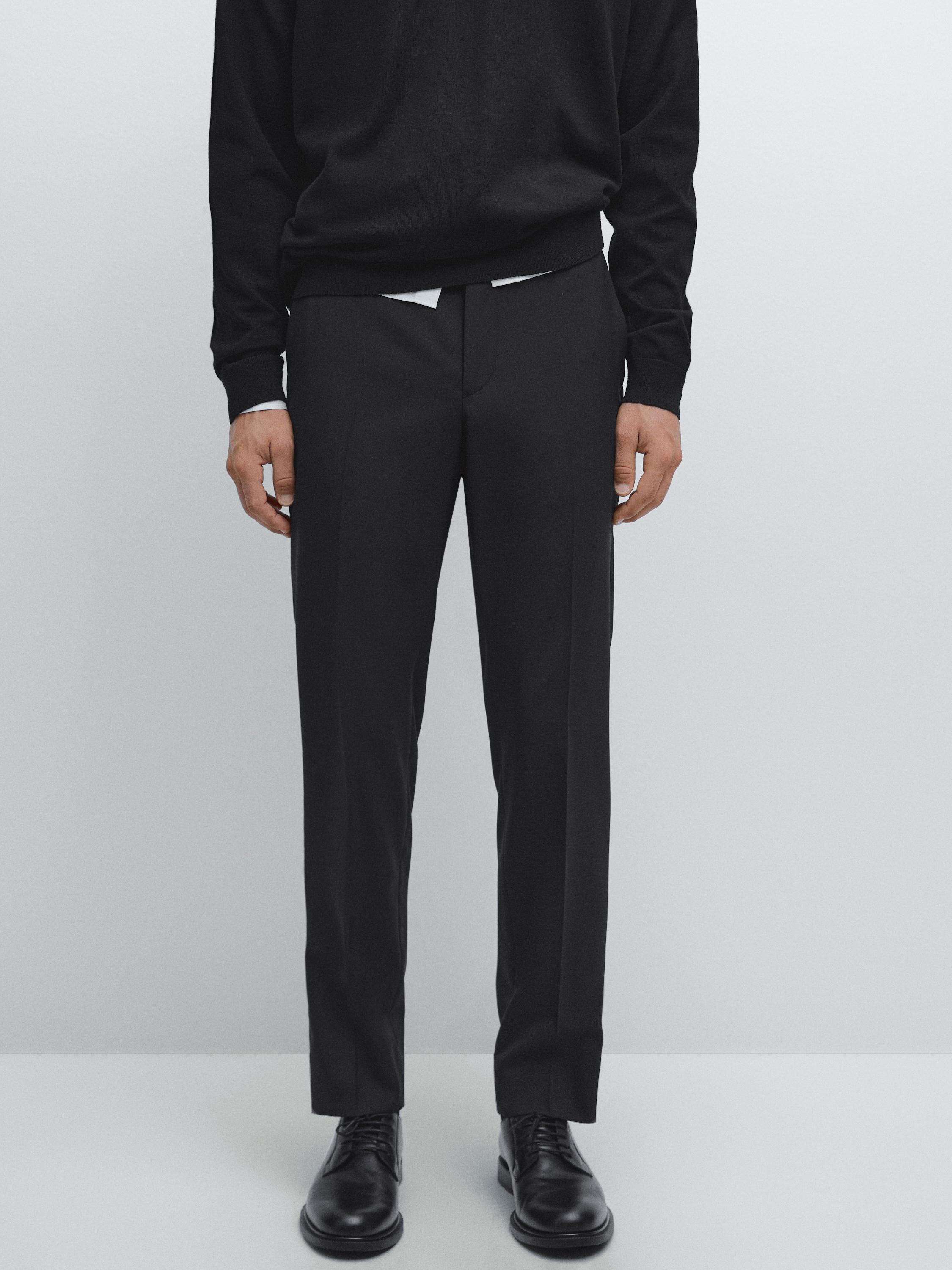 Calças de fato 100% lã