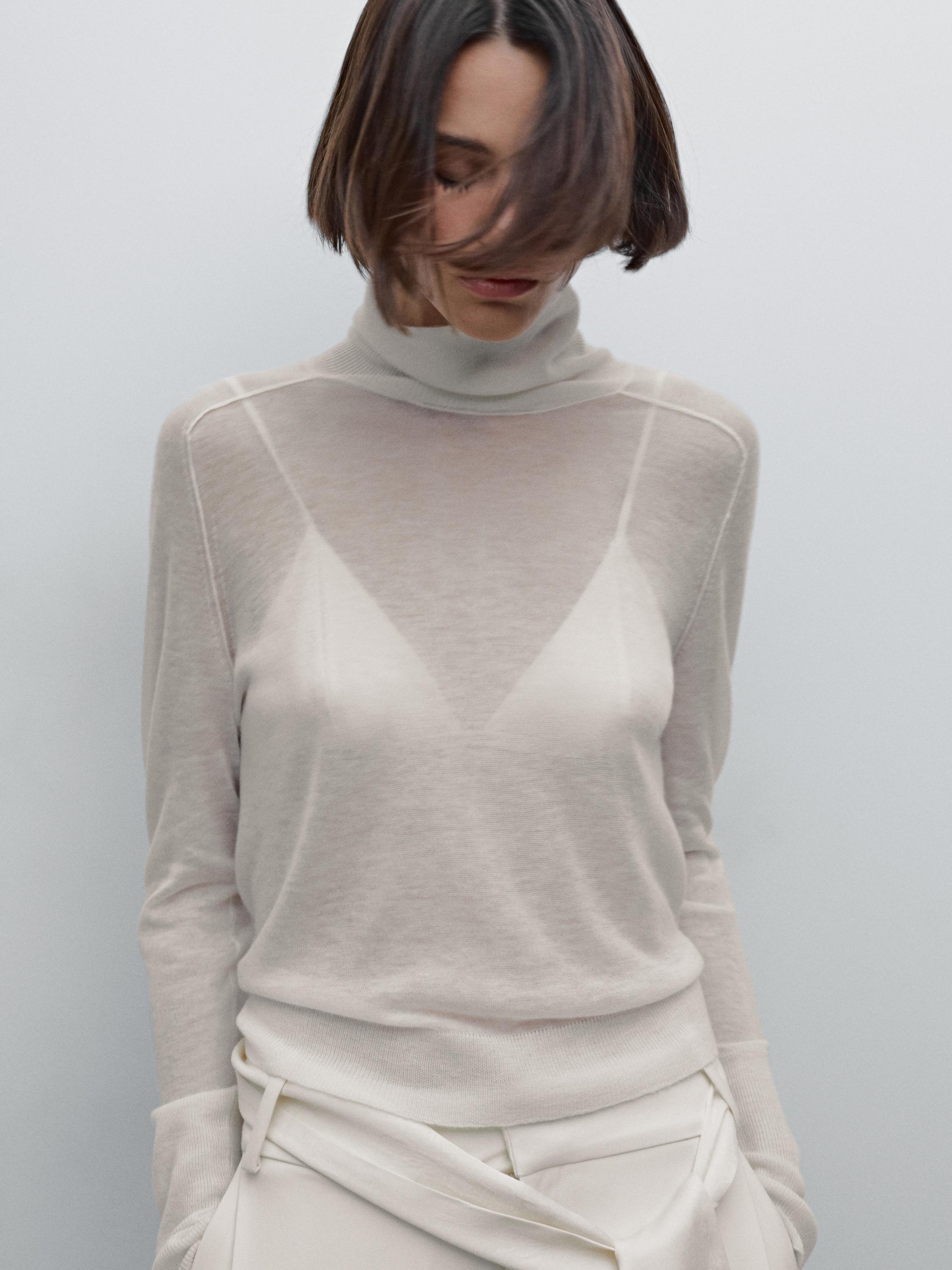 Cropped flowing knit sweater - Studio