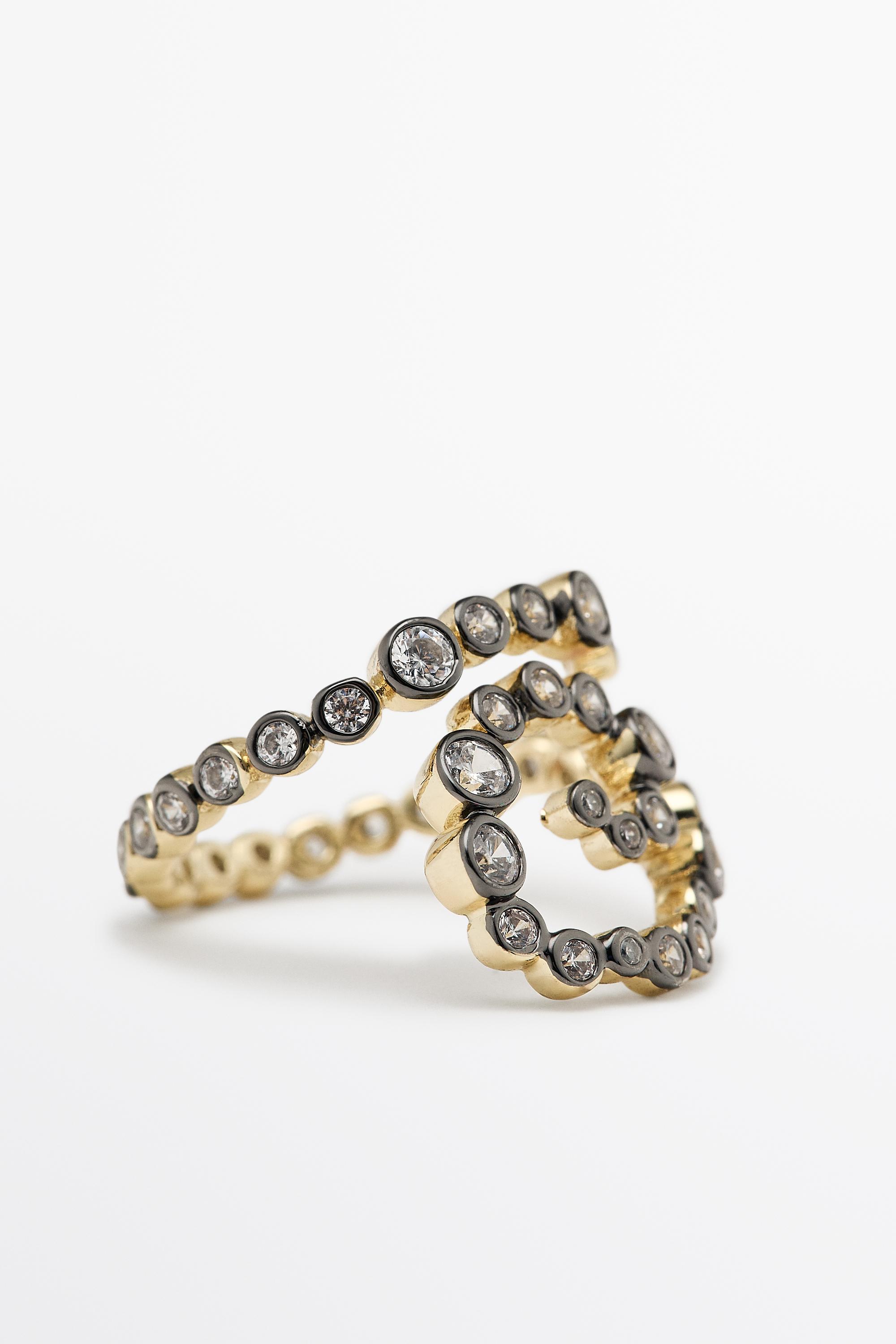 Spiral rhinestone ring — GOLDEN (alternate view)