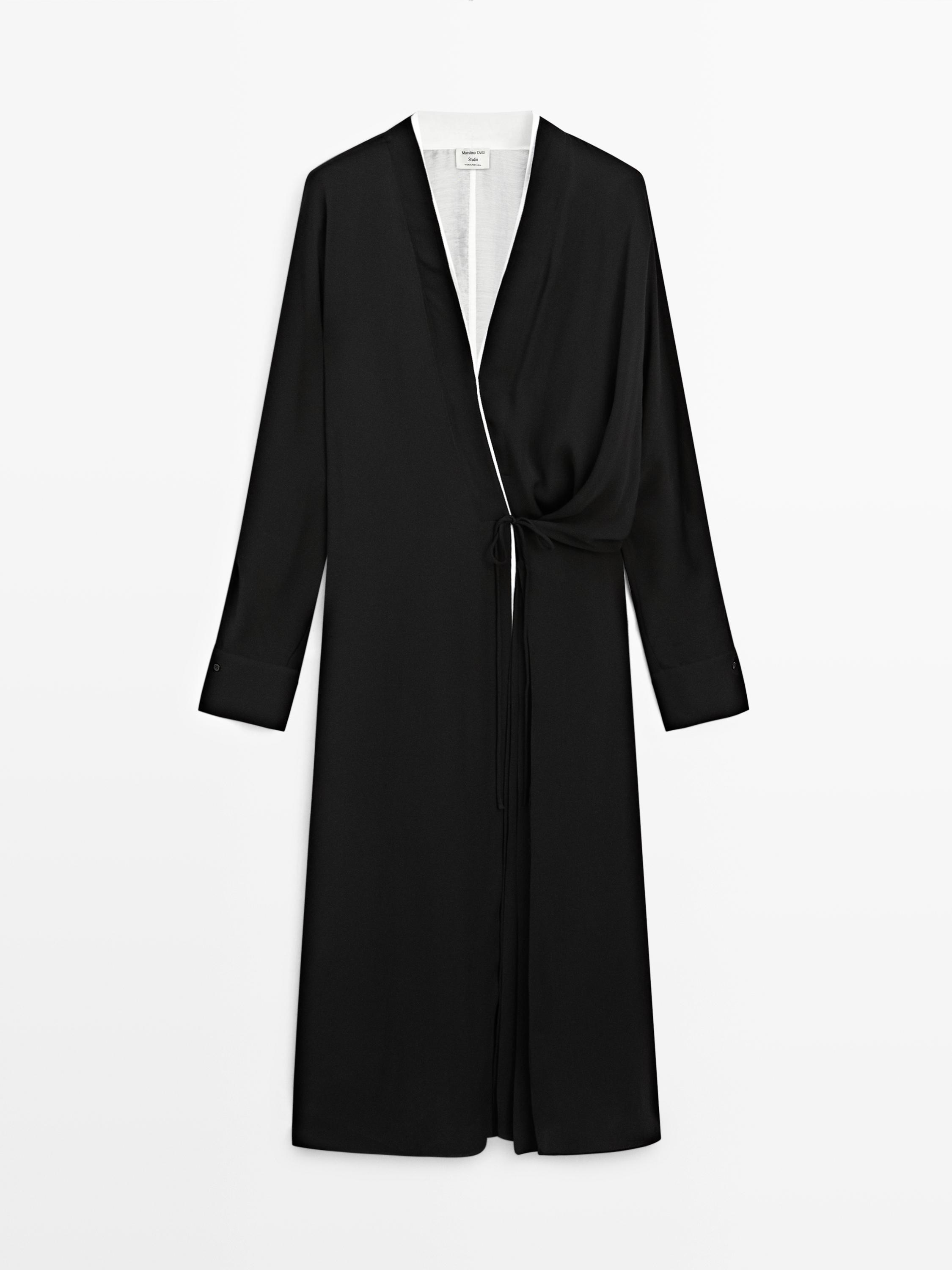 Flowing wrap dress with tie - STUDIO