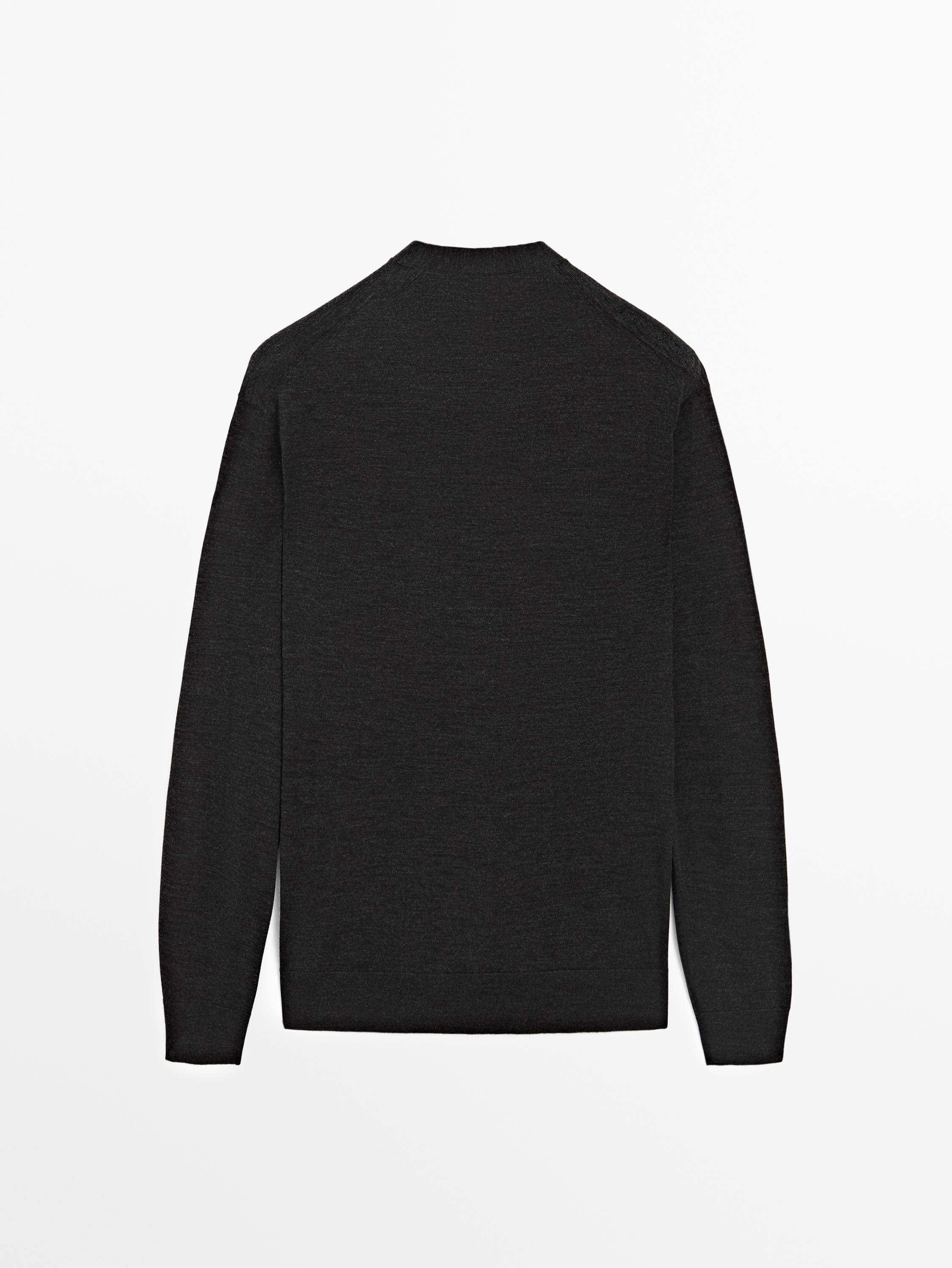 Merino wool V-neck knit cardigan