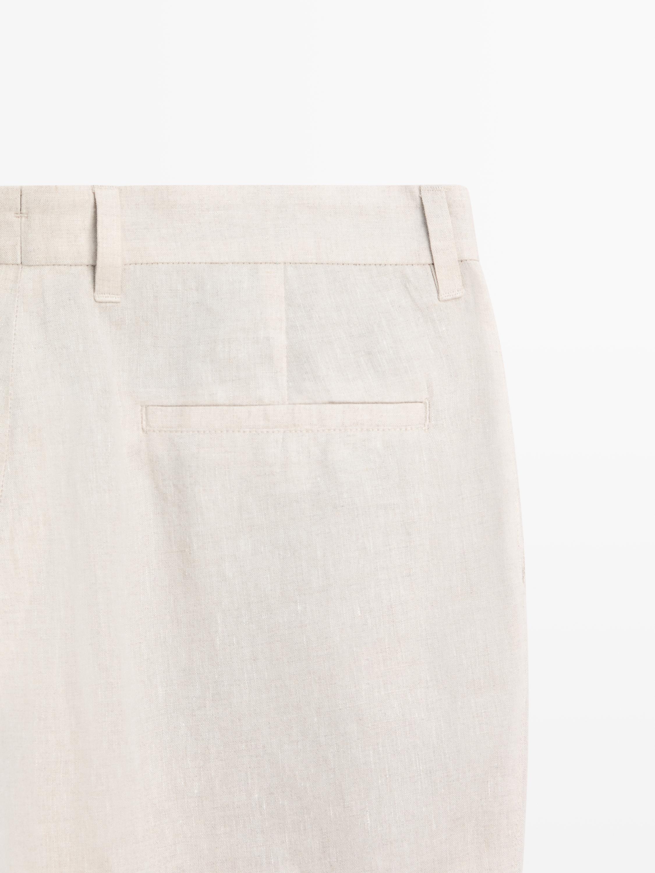 Linen suit trousers — CREAM