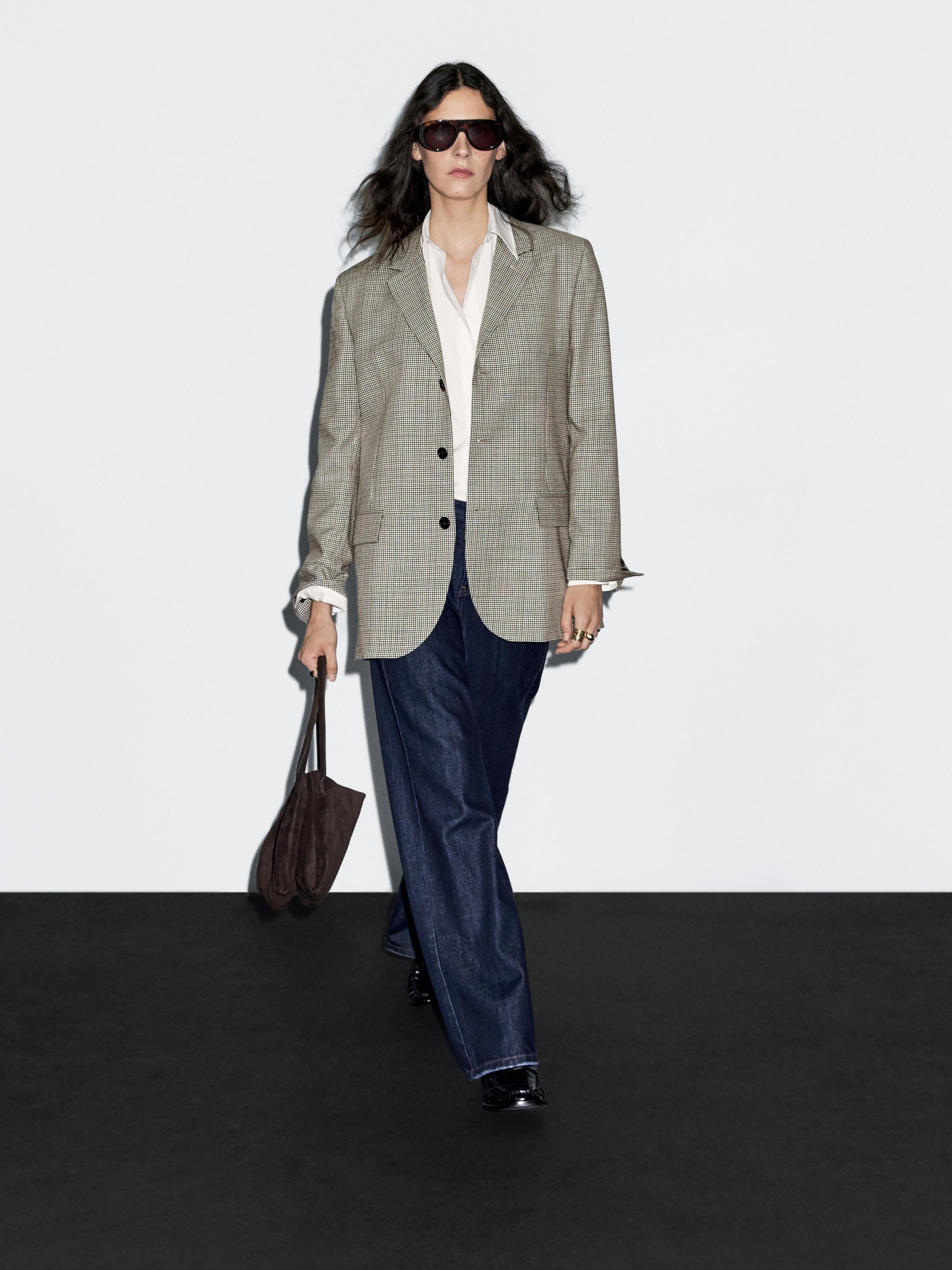 100% wool houndstooth blazer