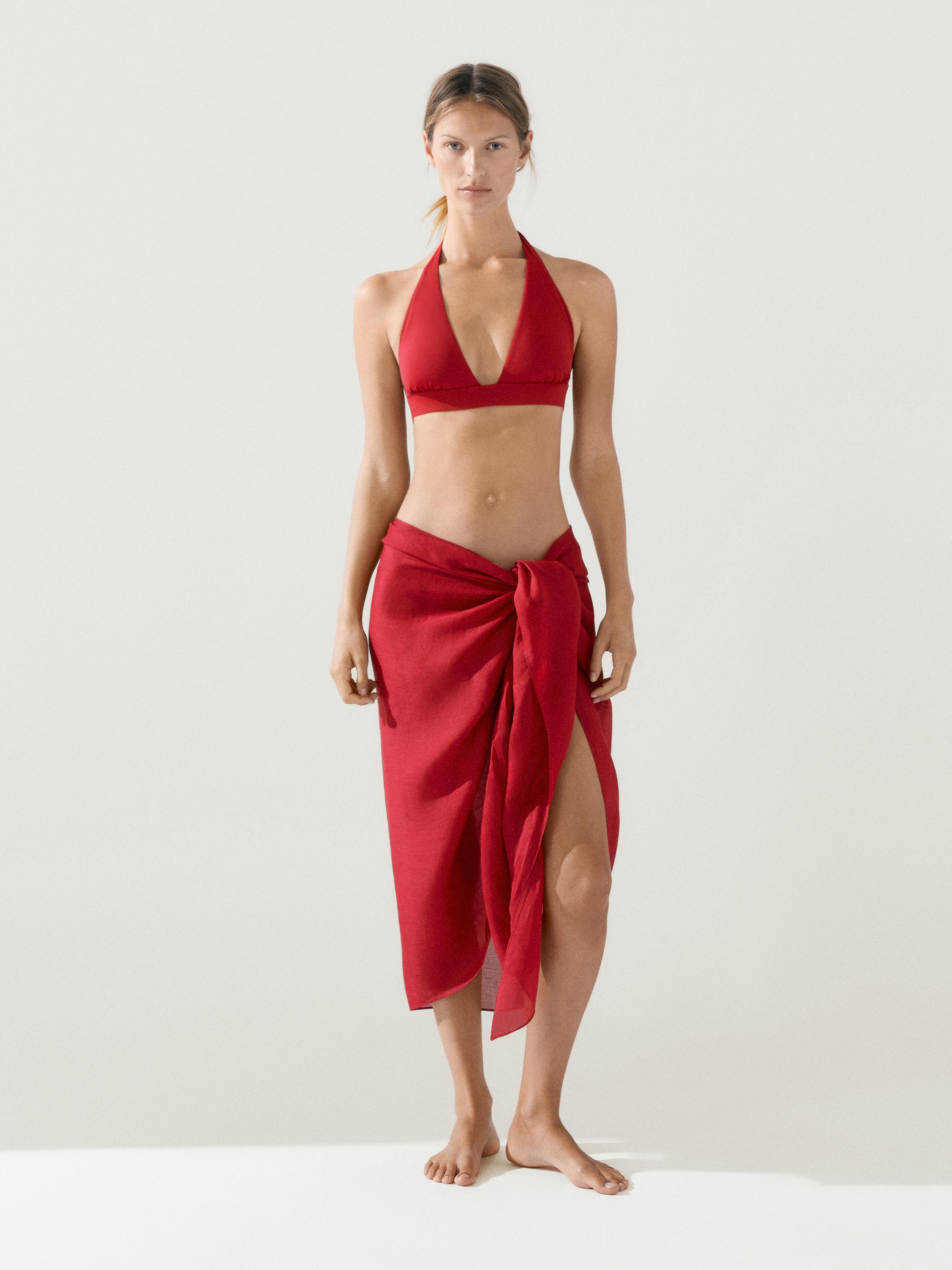 Plain bikini bottoms — RED