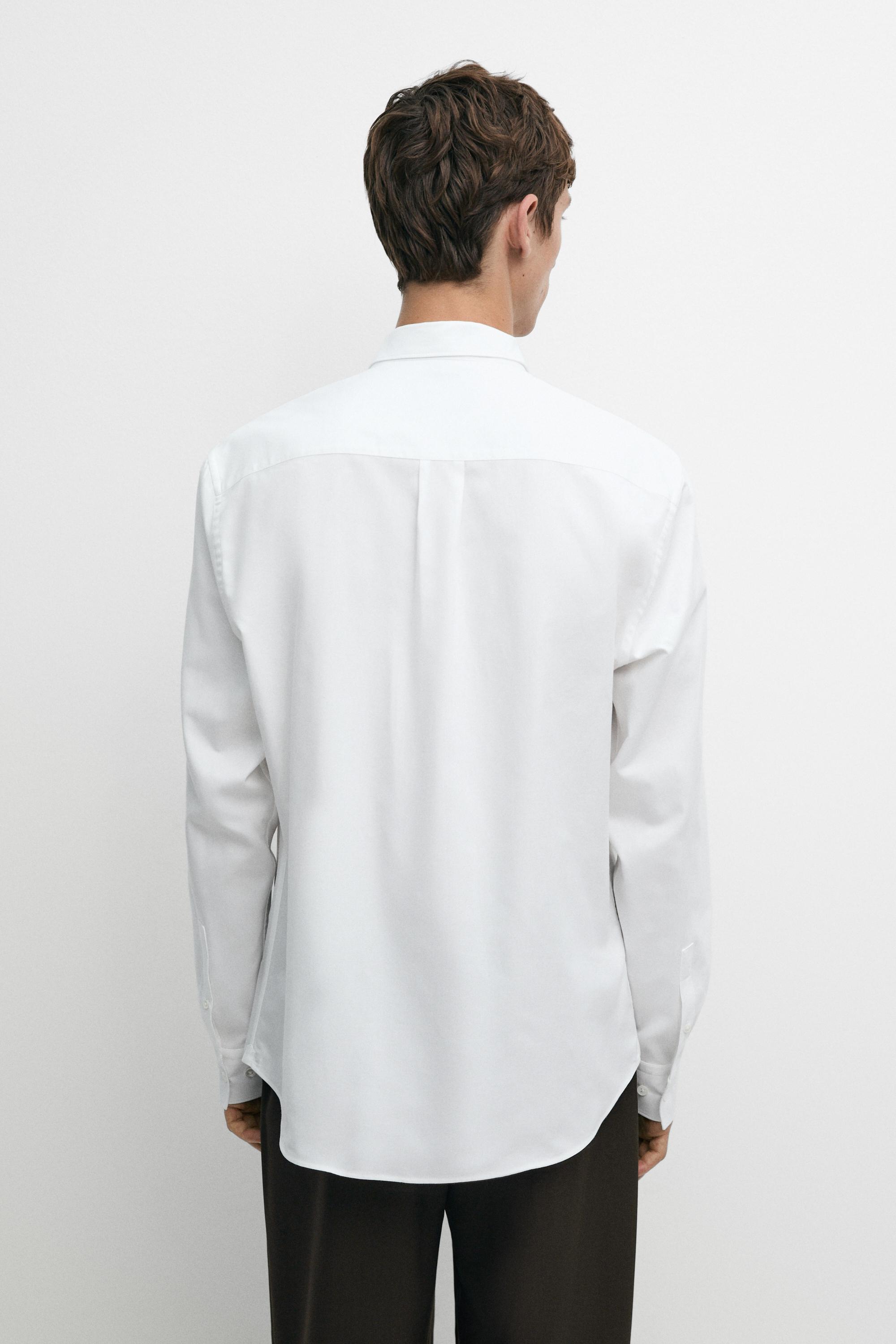 100% cotton regular fit shirt — WHITE