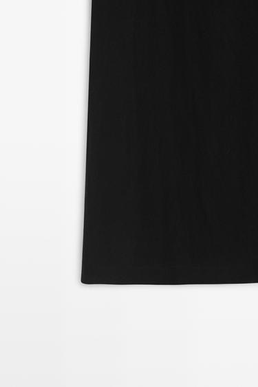 Straight midi skirt with button detail — BLACK 7