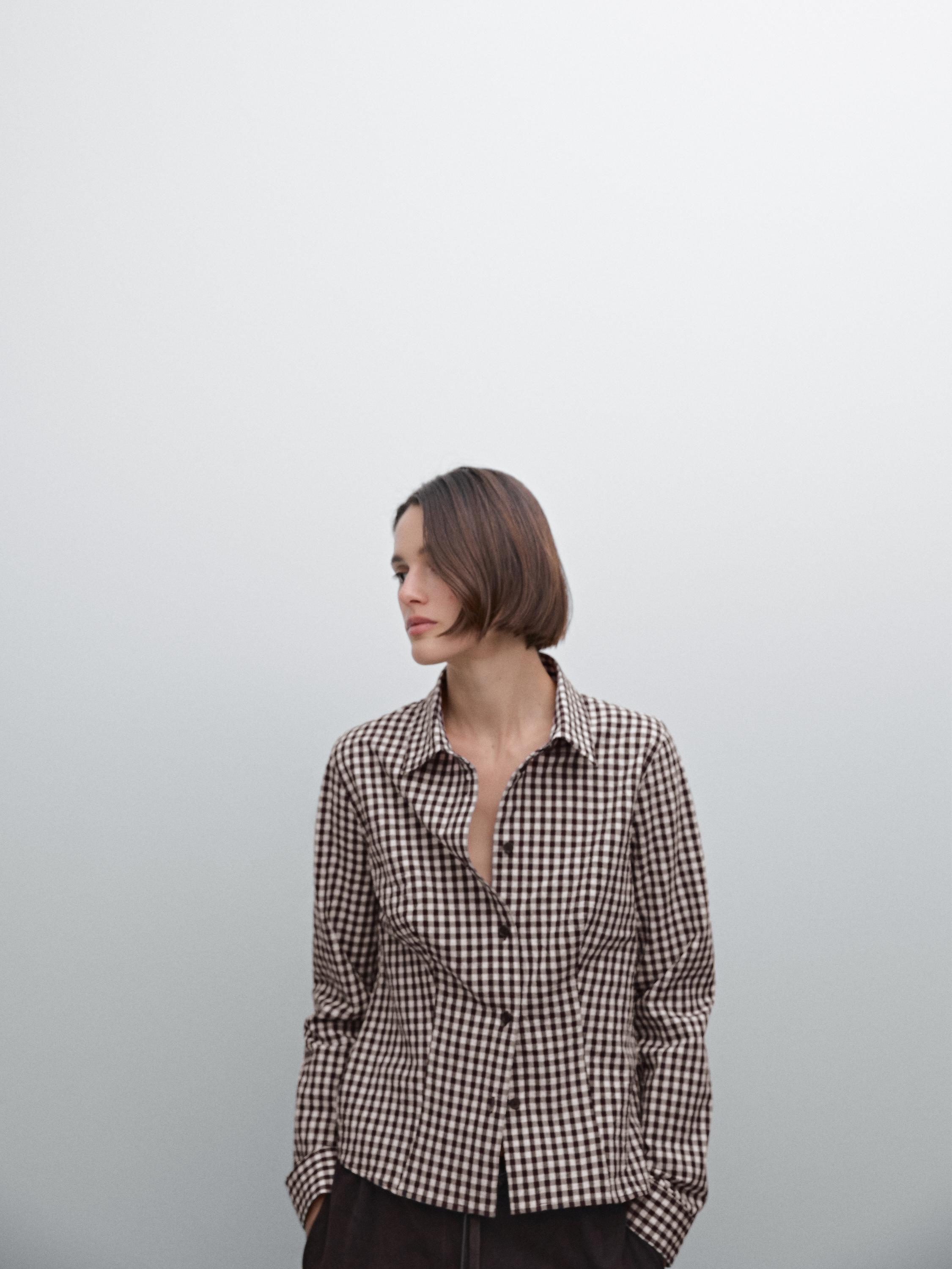 Flowing gingham check shirt