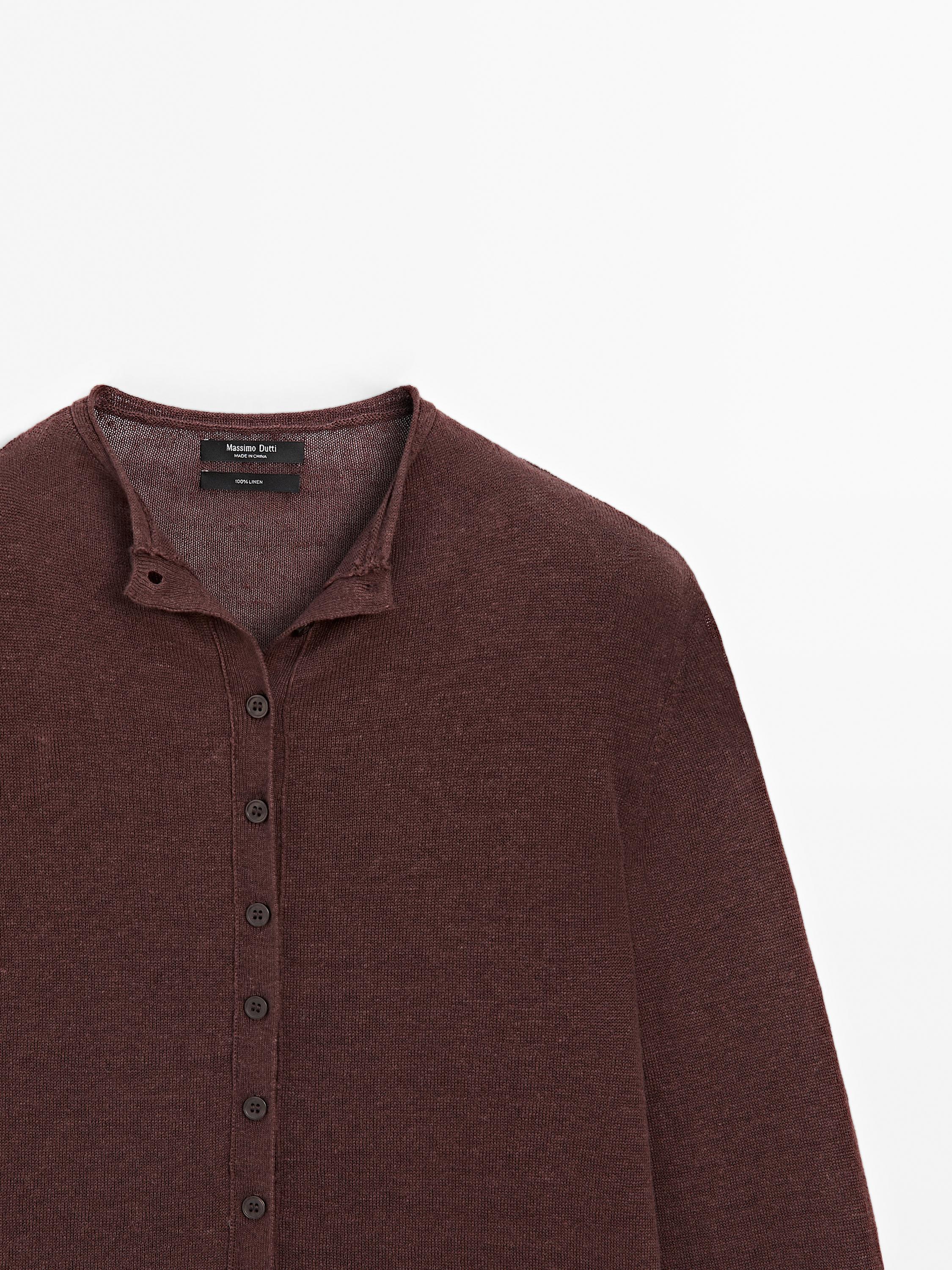 Lightweight 100% linen knit cardigan