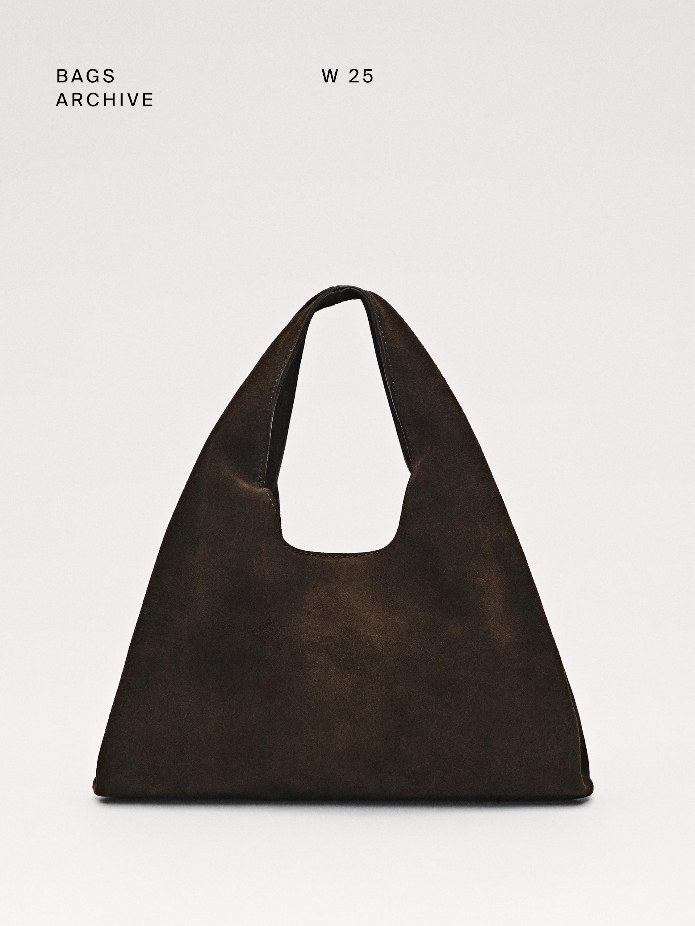 Split suede mini bag