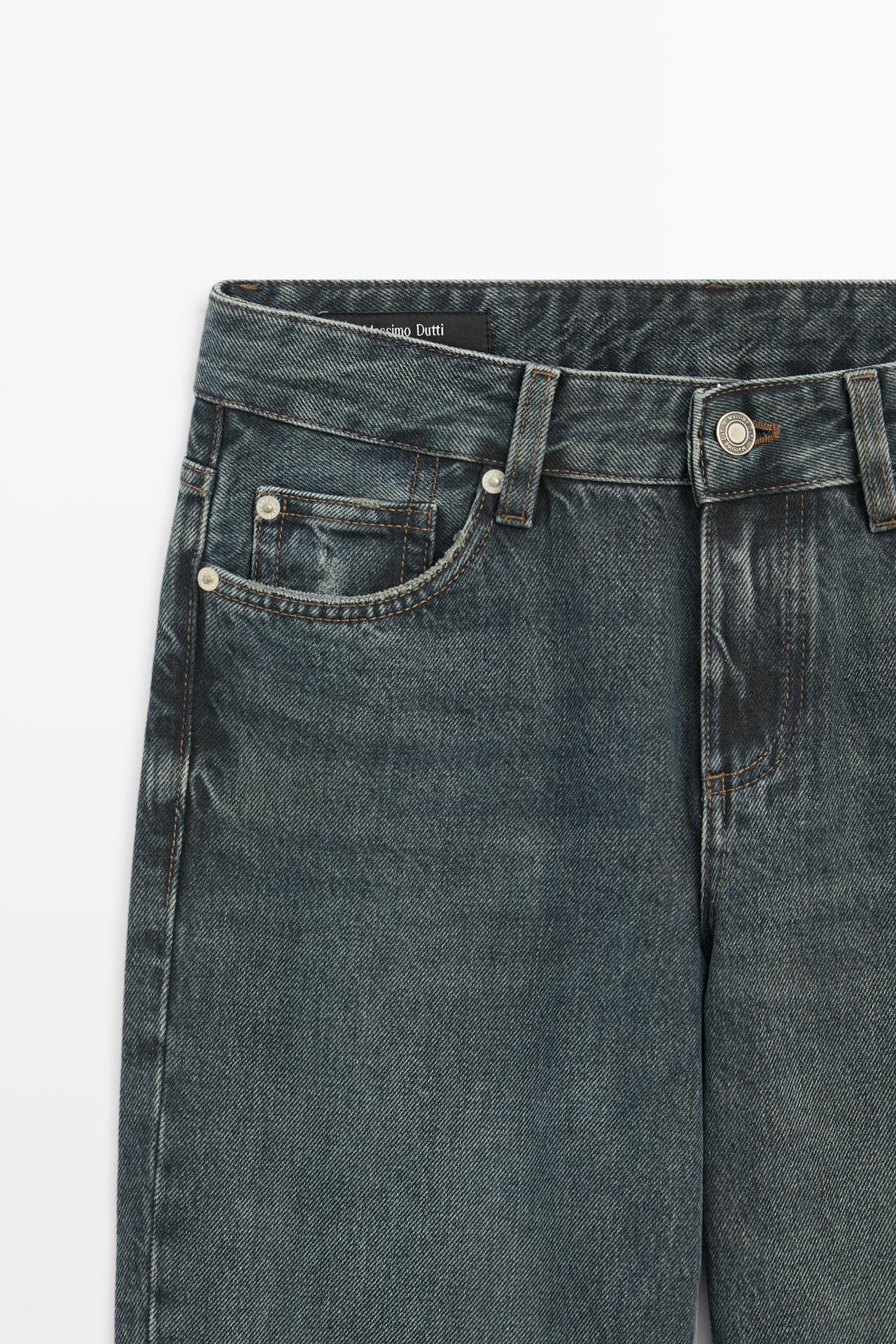 Low-rise straight-leg jeans — Dark blue