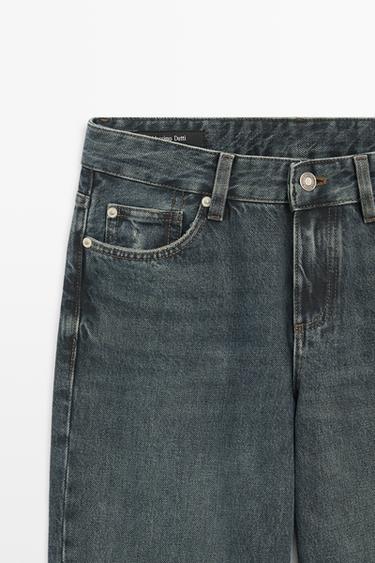Low-rise straight-leg jeans — Dark blue 4