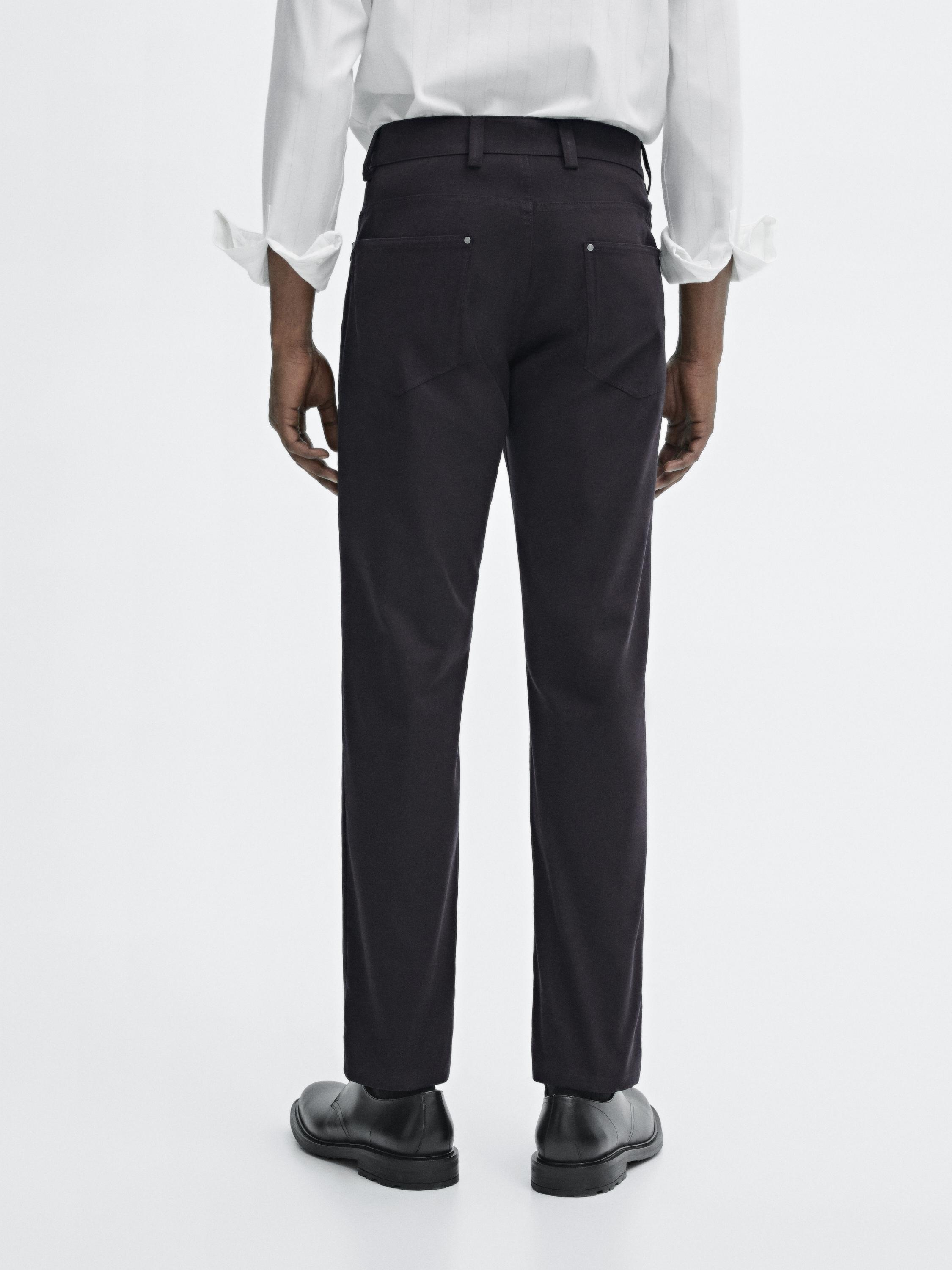 Cotton blend tapered fit jeans