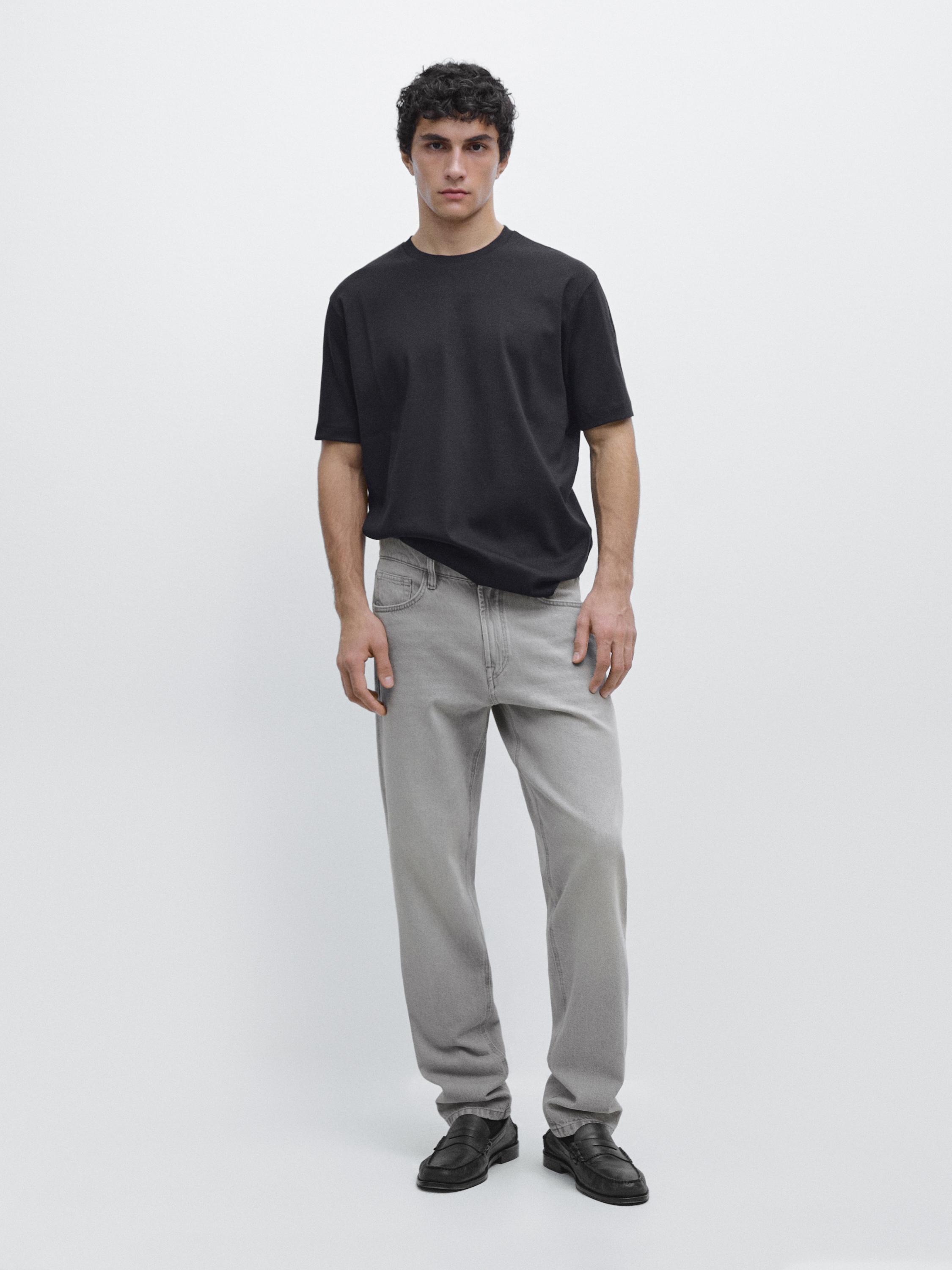 100% mercerised cotton T-shirt — NAVY BLUE