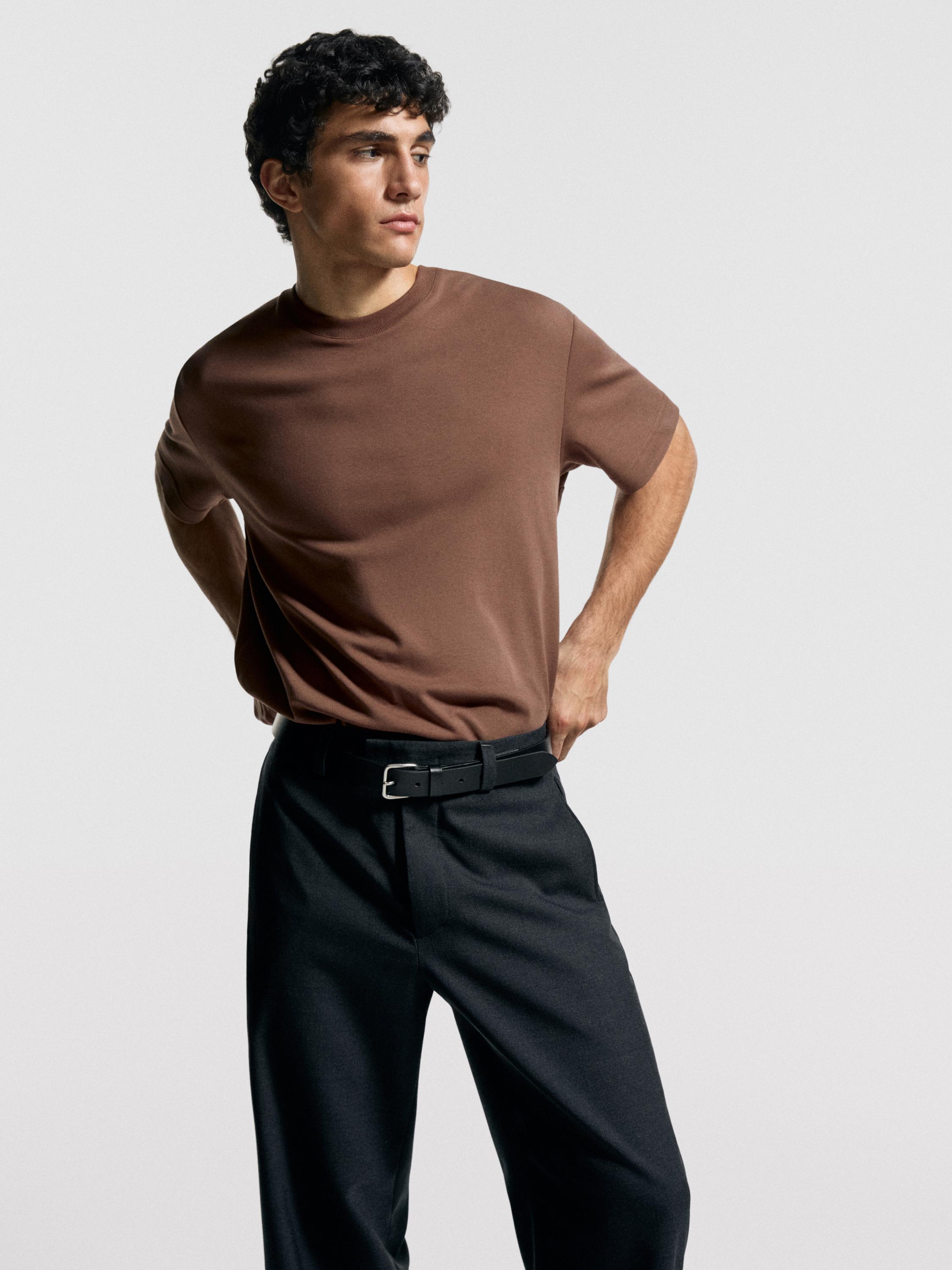 100% cotton short sleeve T-shirt — TERRA-COTTA