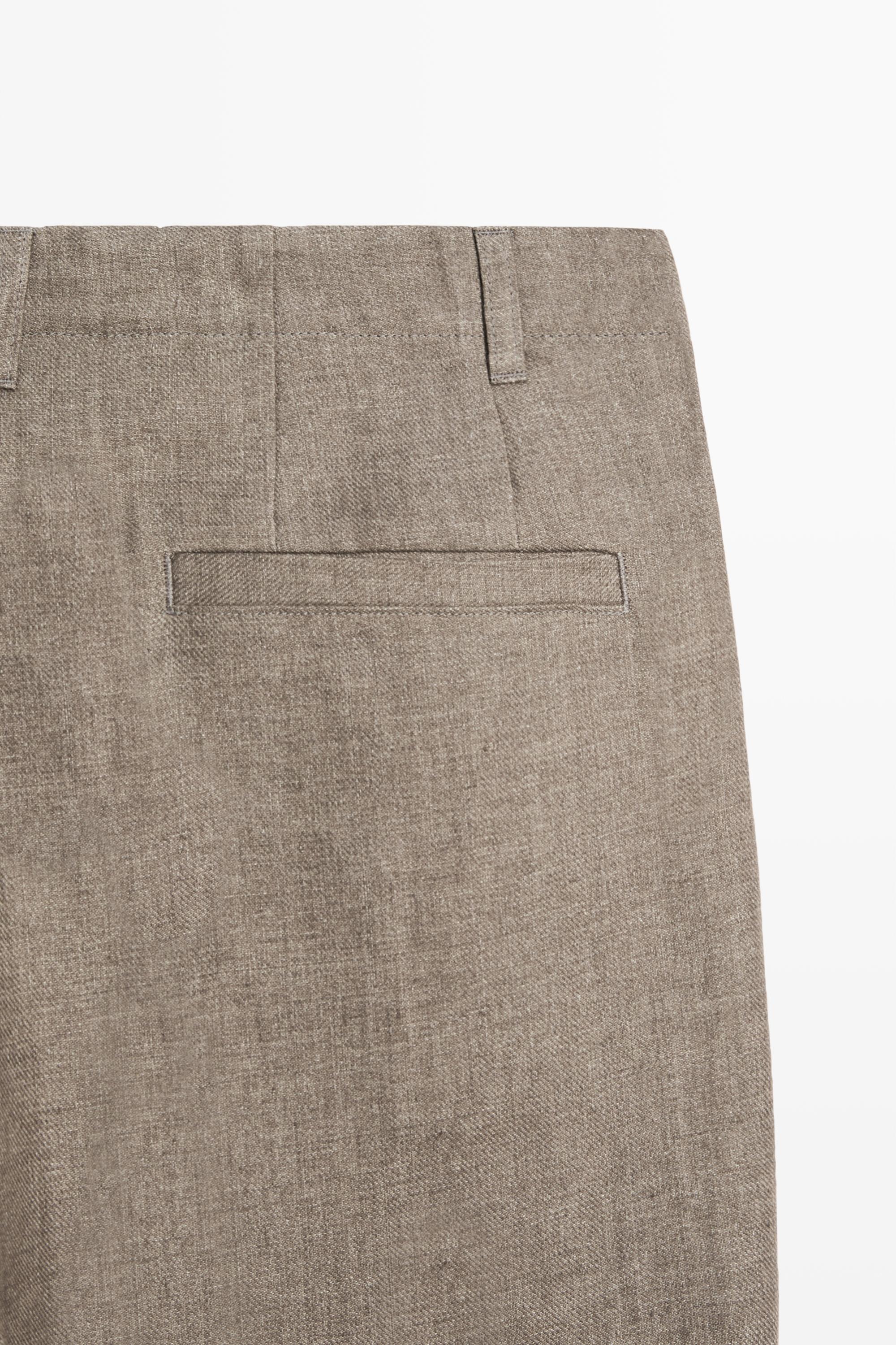 100% linen faded total look pants — GREENISH