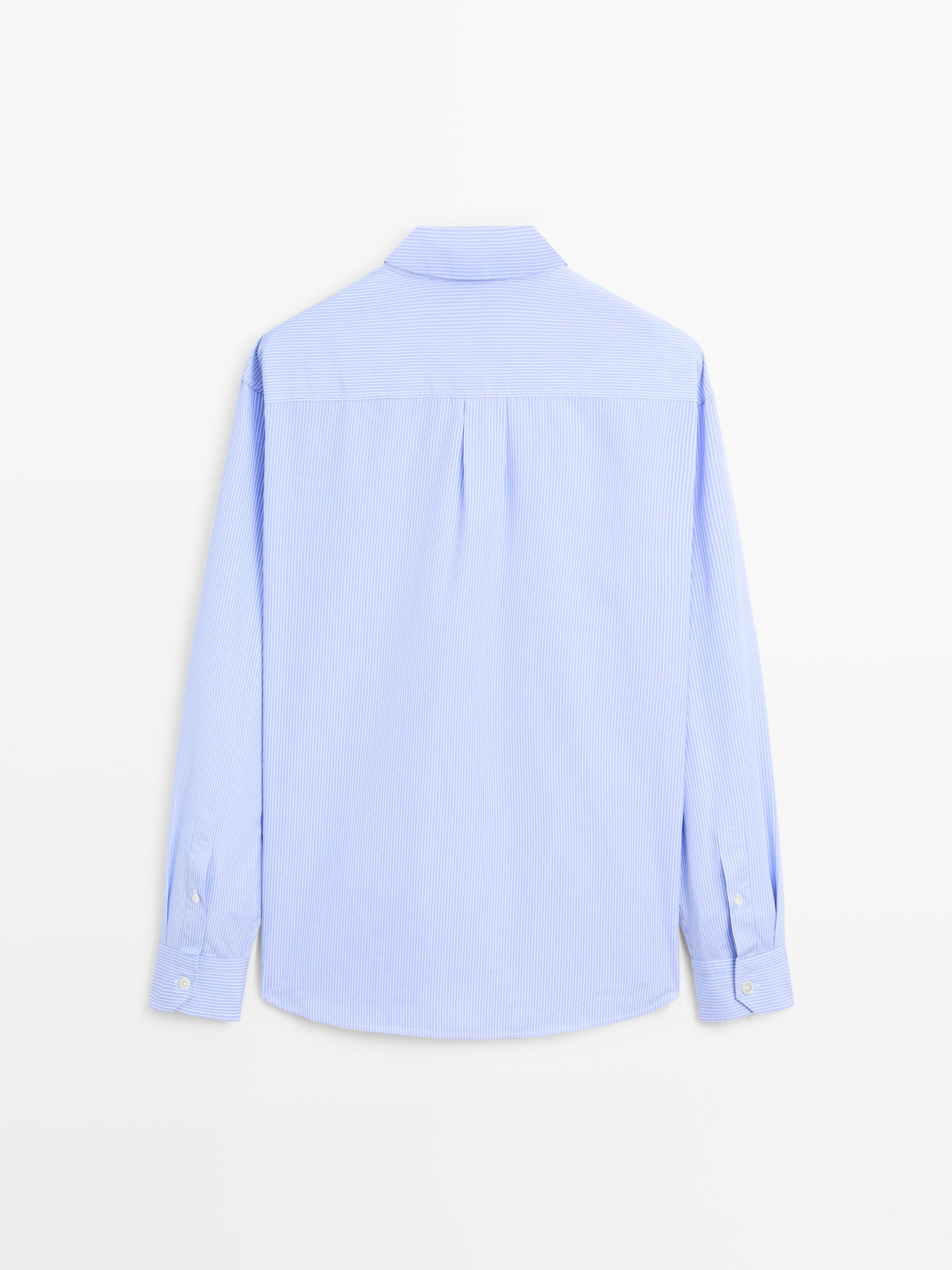 Gestreiftes Popelinhemd im Regular-Fit