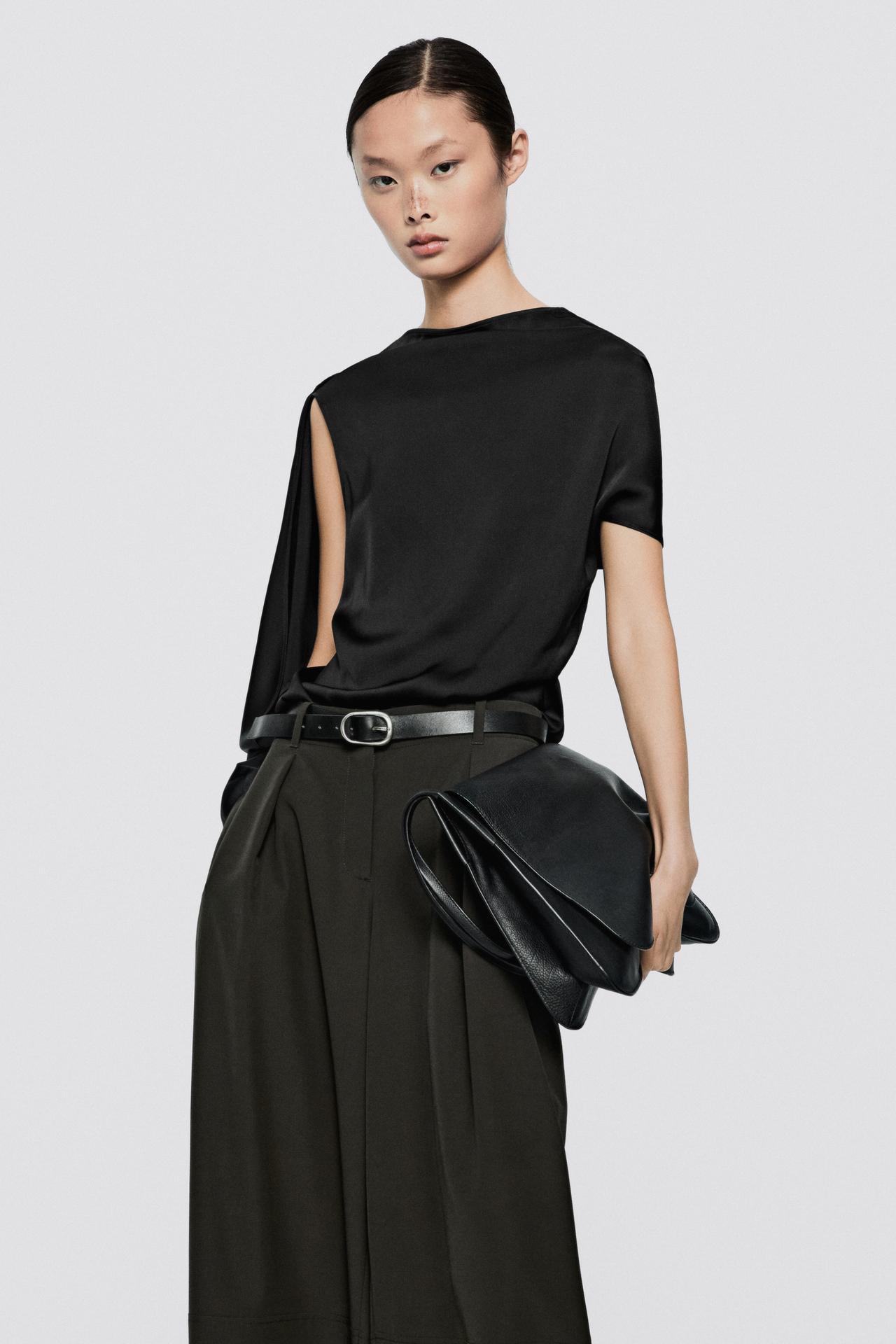 Satin top with back detail - LIMITED EDITION — BLACK